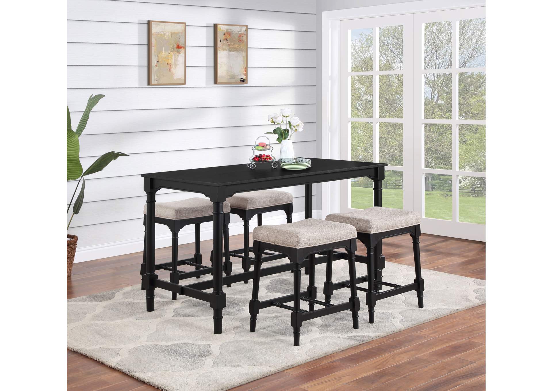 5 PC COUNTER HT DINING SET,Coaster Furniture