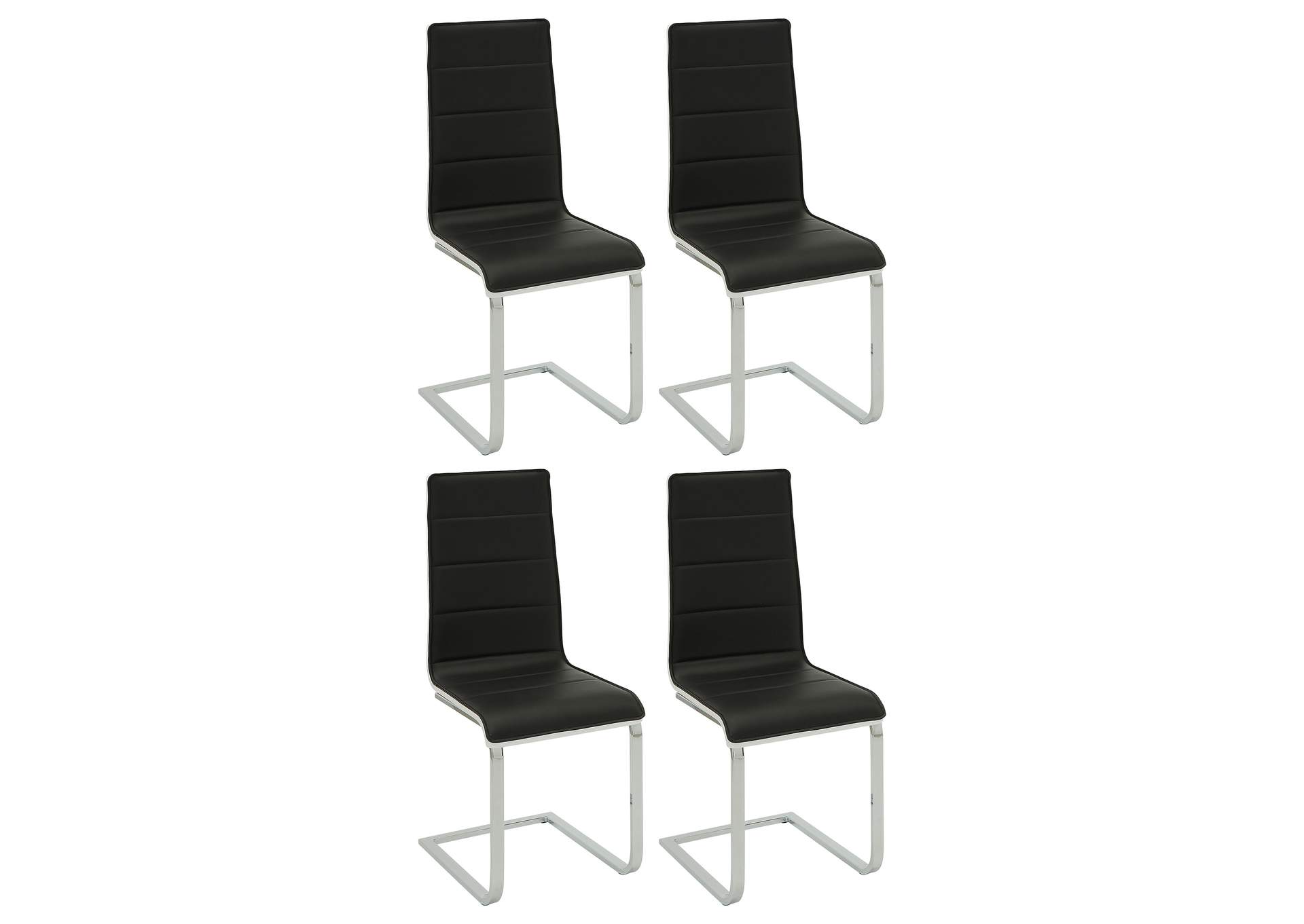 Broderick Upholstered Side Chairs Black and White (Set of 4),Coaster Furniture