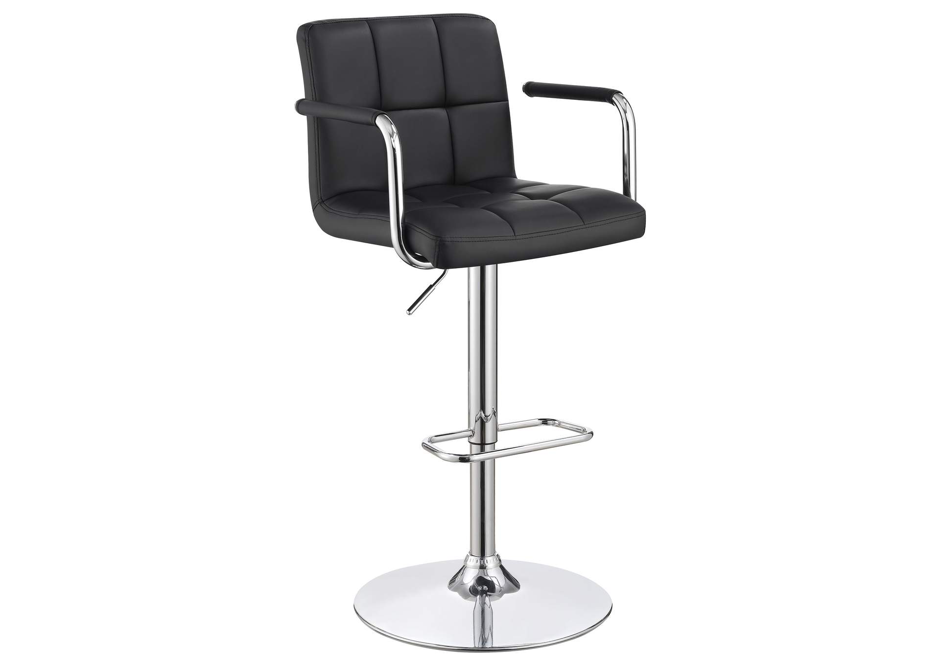 Palomar Adjustable Height Bar Stool Black and Chrome,Coaster Furniture