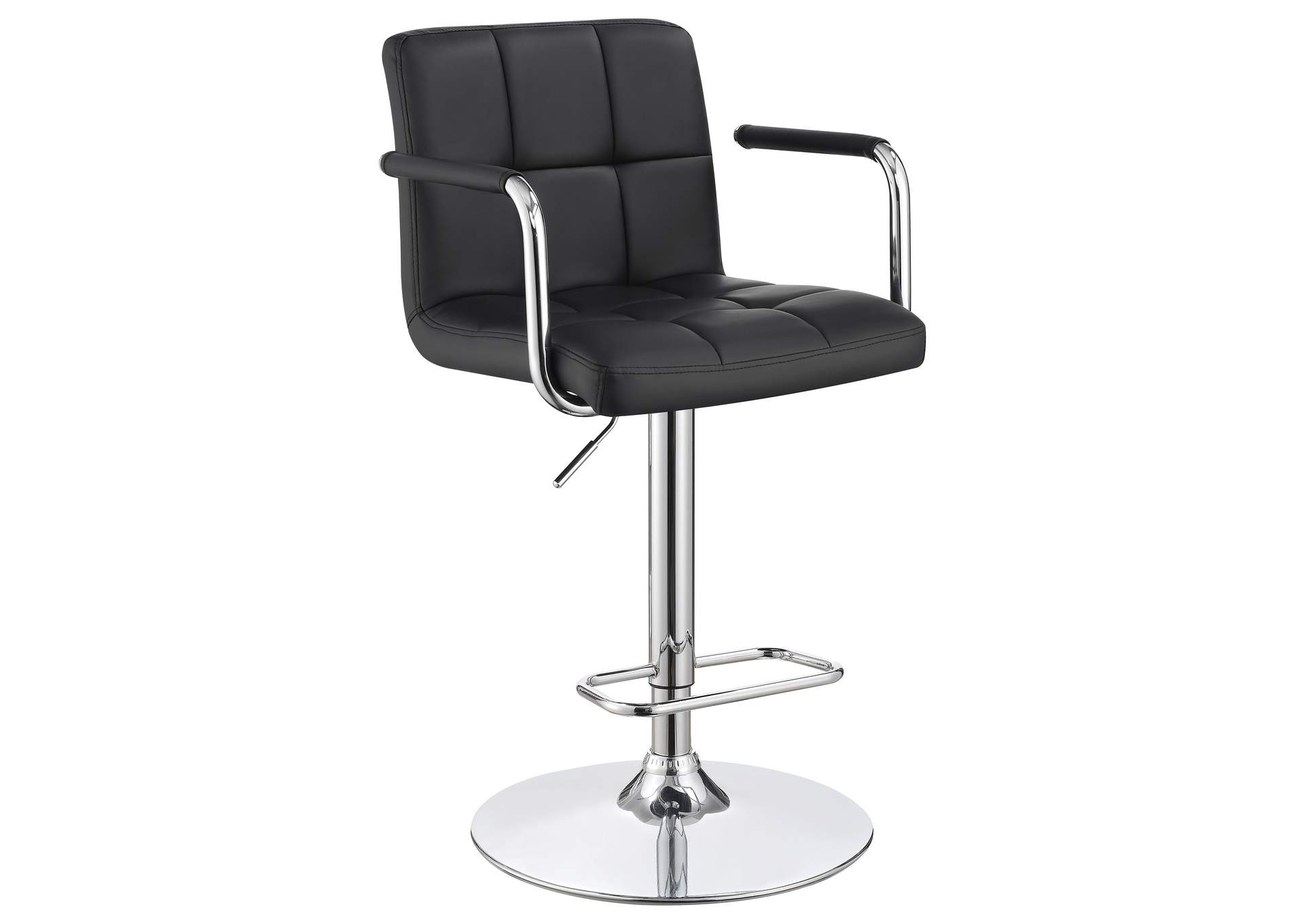 Palomar Adjustable Height Bar Stool Black and Chrome,Coaster Furniture