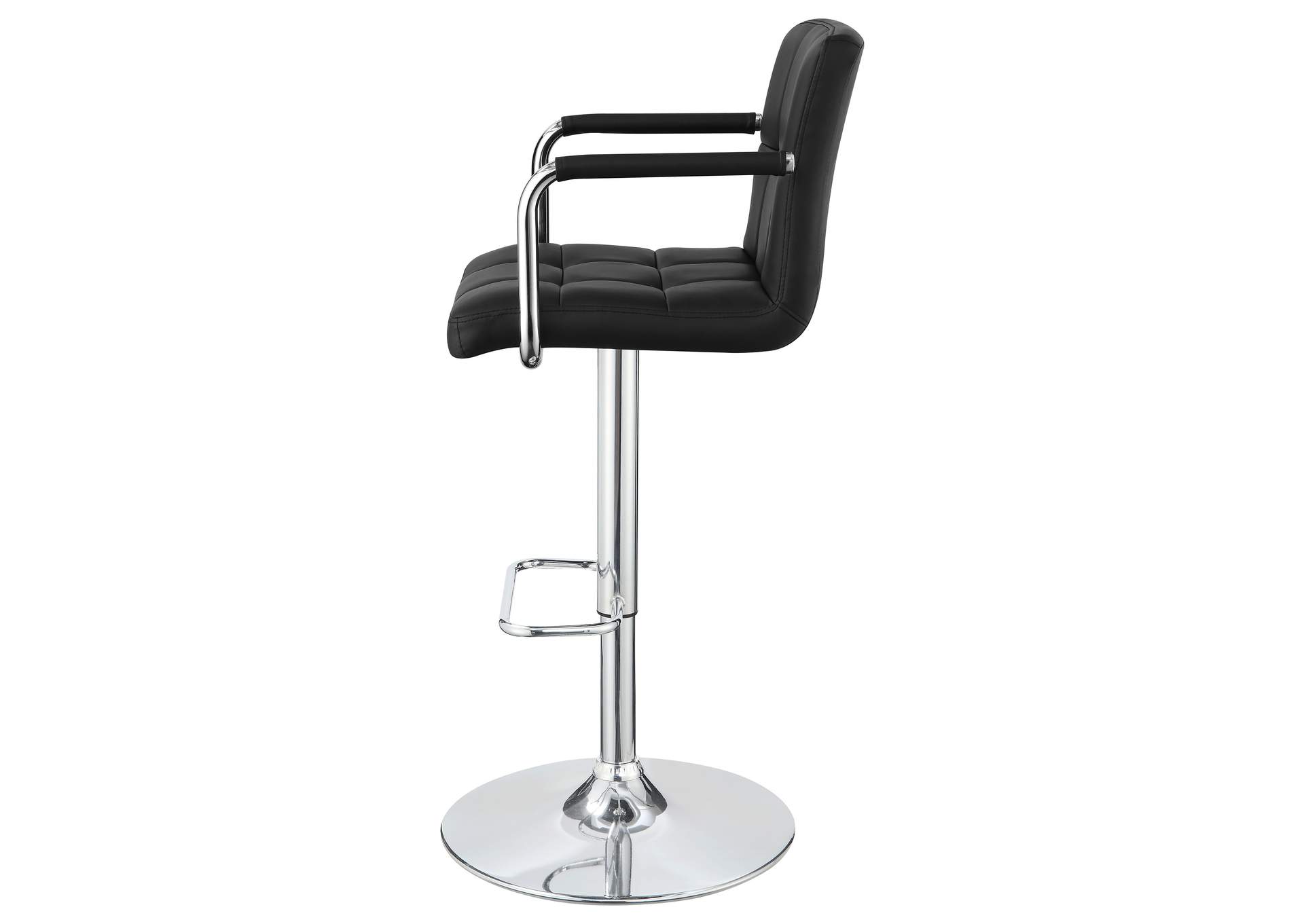 Palomar Adjustable Height Bar Stool Black and Chrome,Coaster Furniture