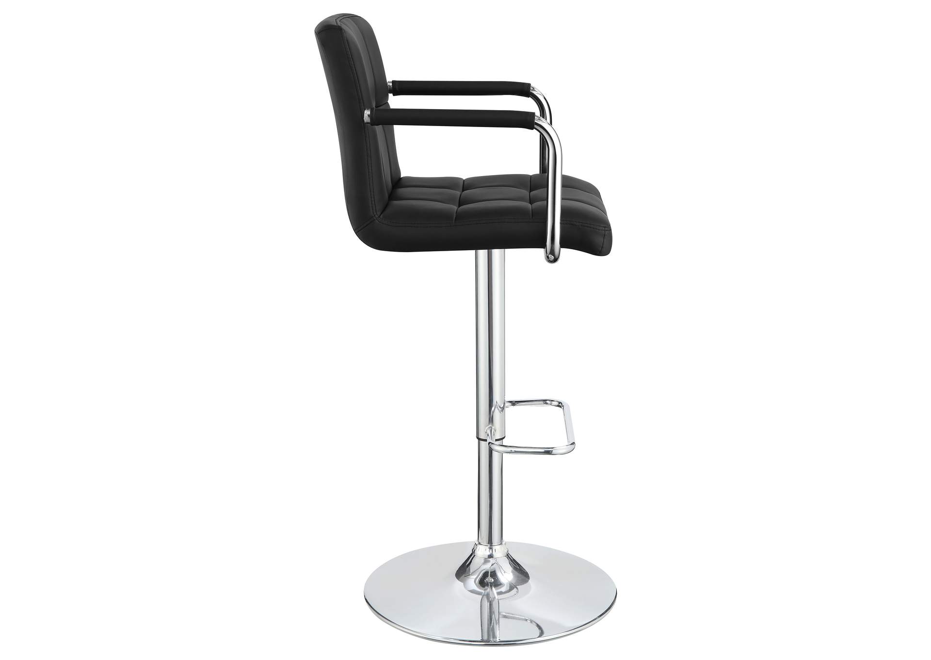 Palomar Adjustable Height Bar Stool Black and Chrome,Coaster Furniture