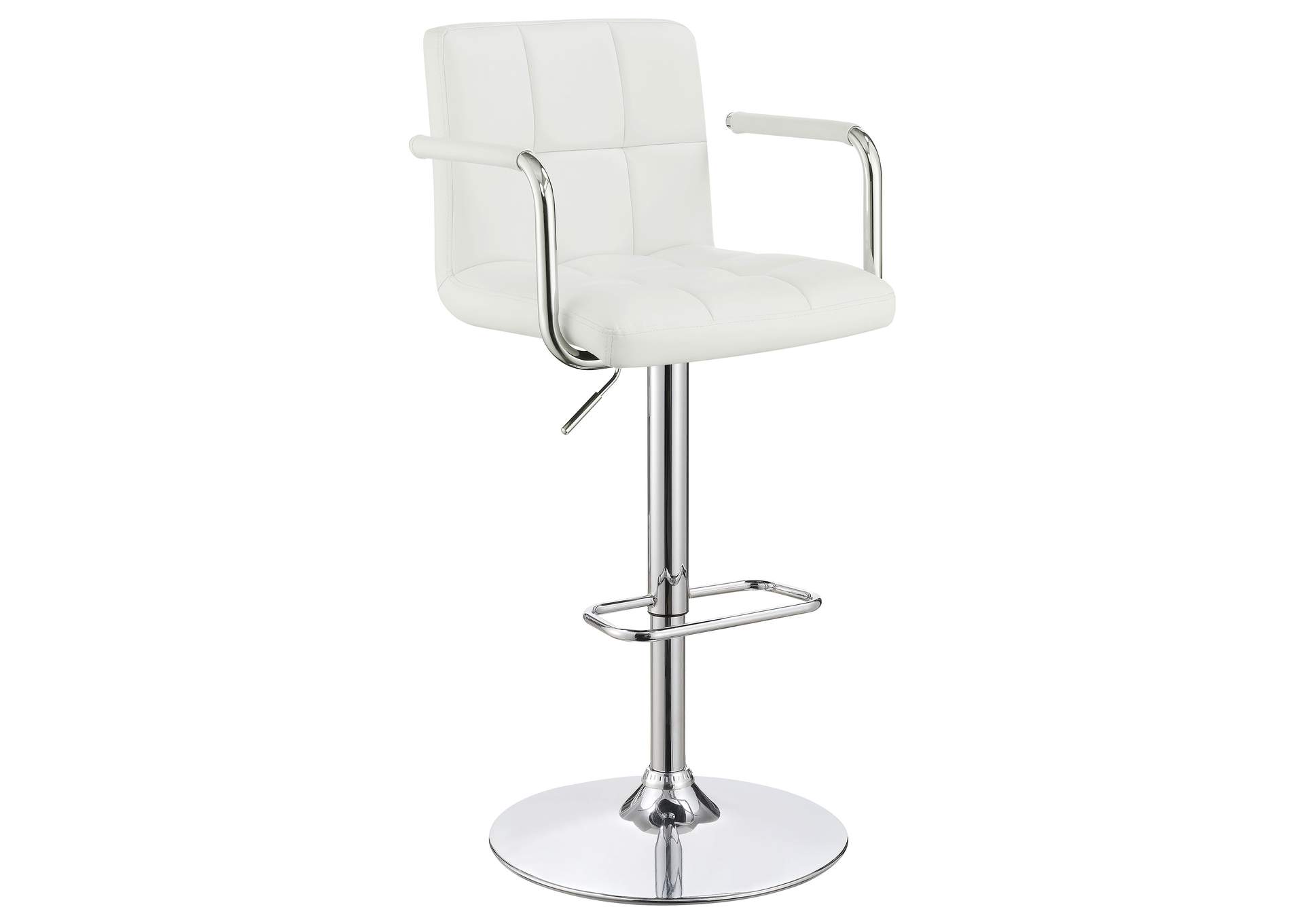 Palomar Adjustable Height Bar Stool White and Chrome,Coaster Furniture