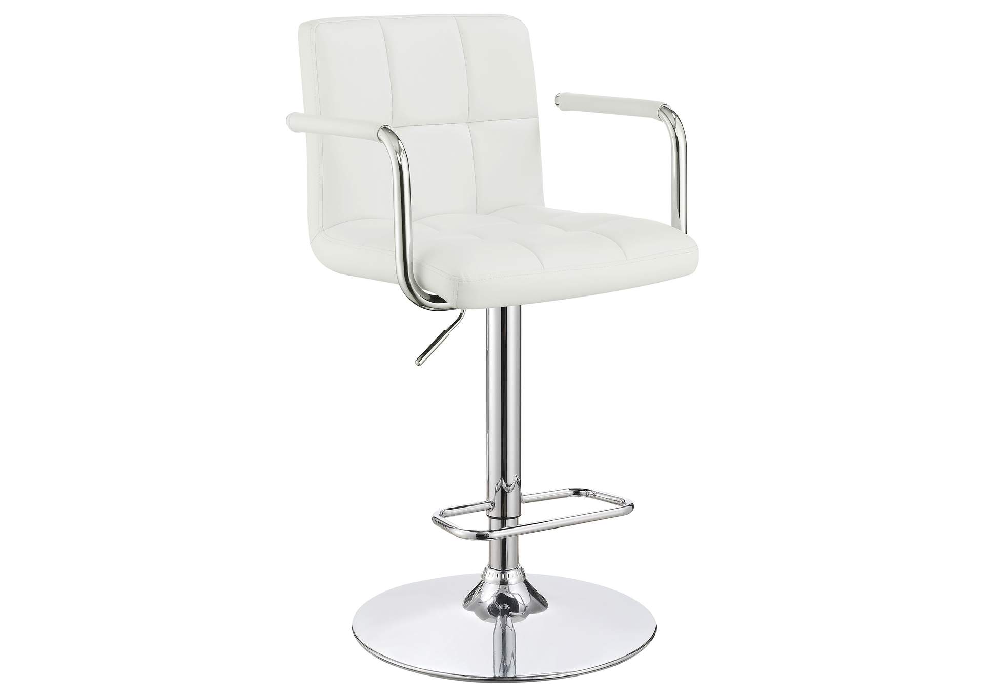 Palomar Adjustable Height Bar Stool White and Chrome,Coaster Furniture