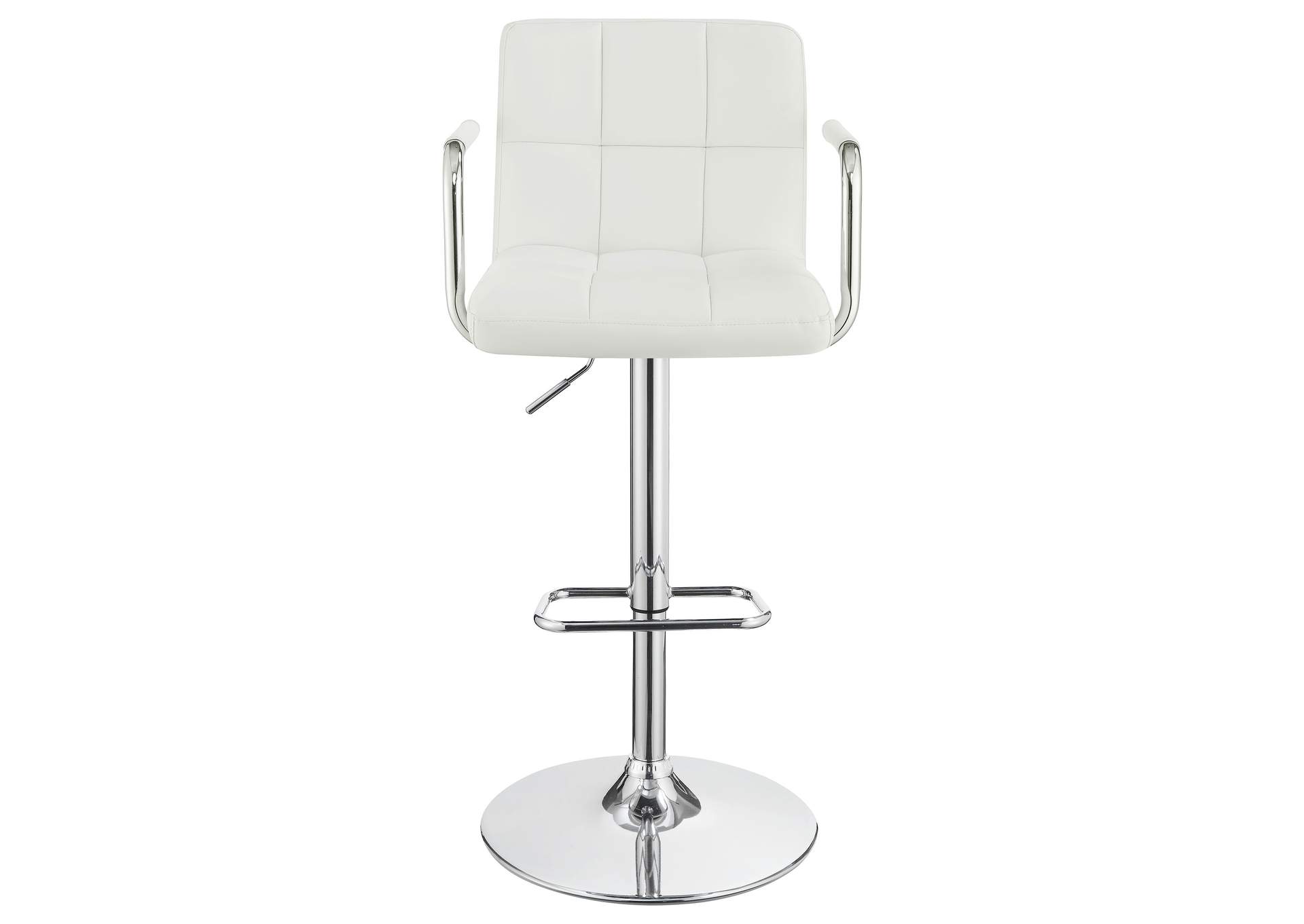 Palomar Adjustable Height Bar Stool White and Chrome,Coaster Furniture