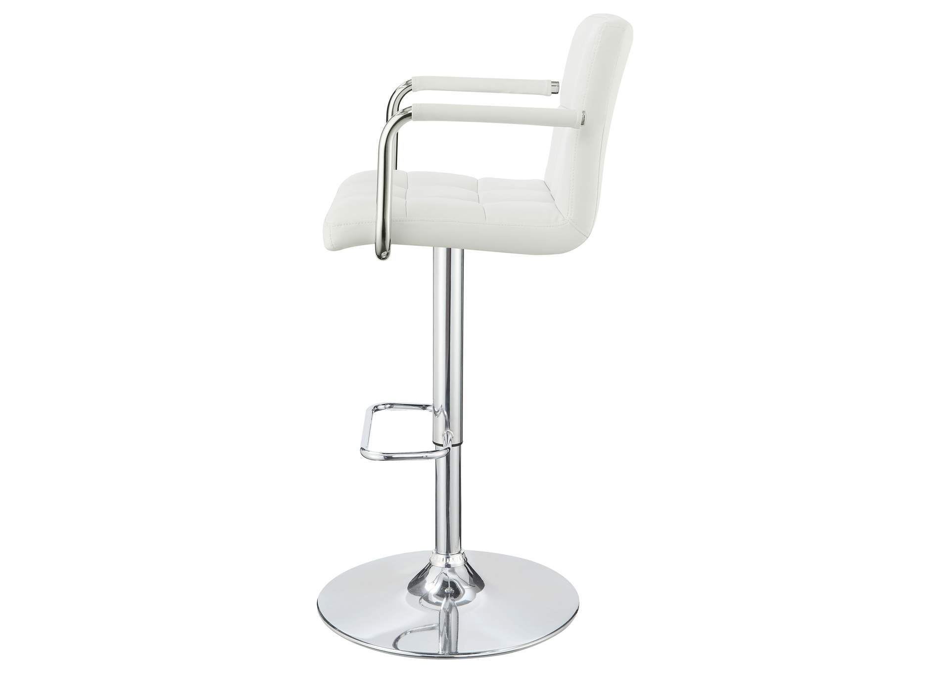 Palomar Adjustable Height Bar Stool White and Chrome,Coaster Furniture