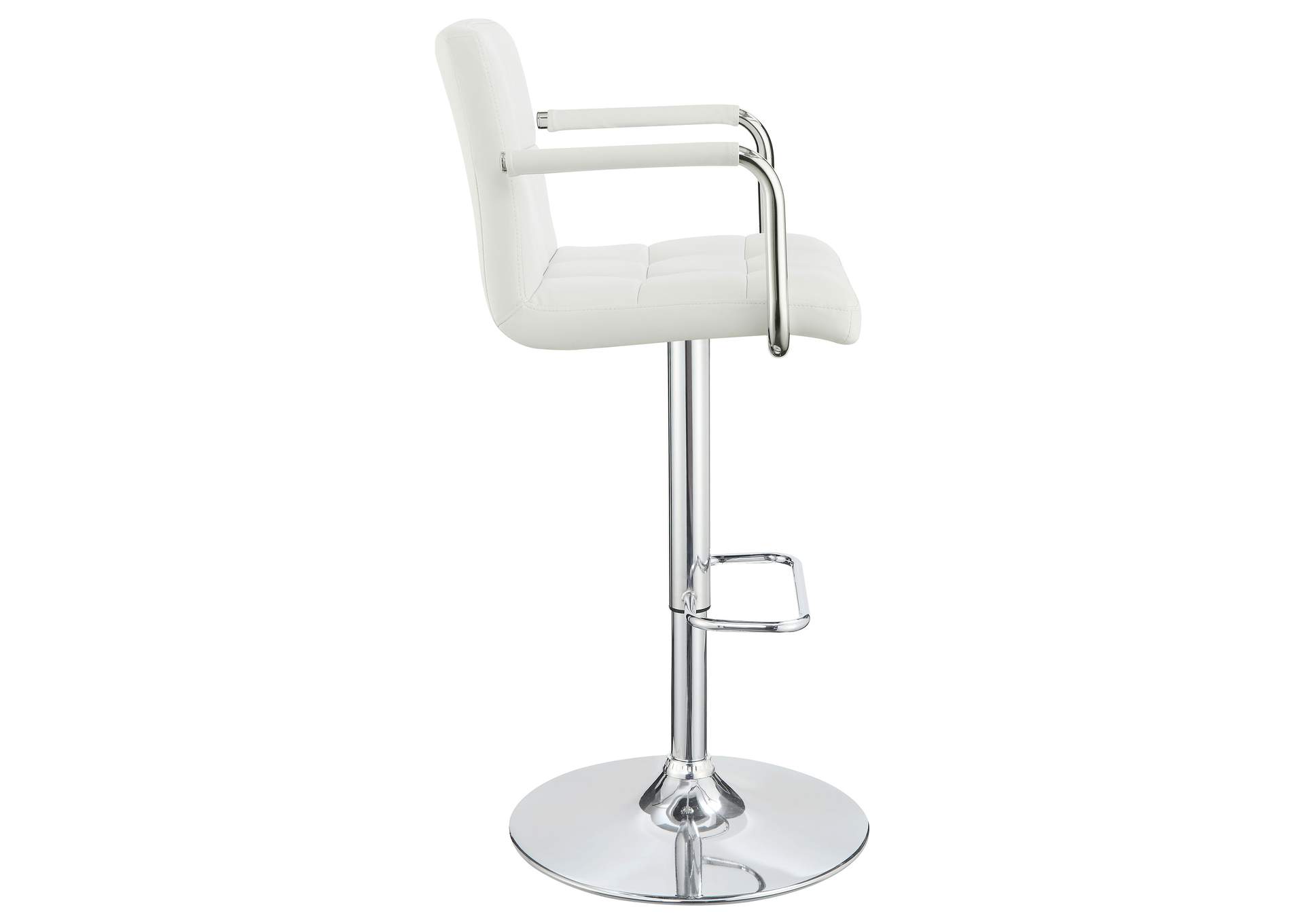 Palomar Adjustable Height Bar Stool White and Chrome,Coaster Furniture