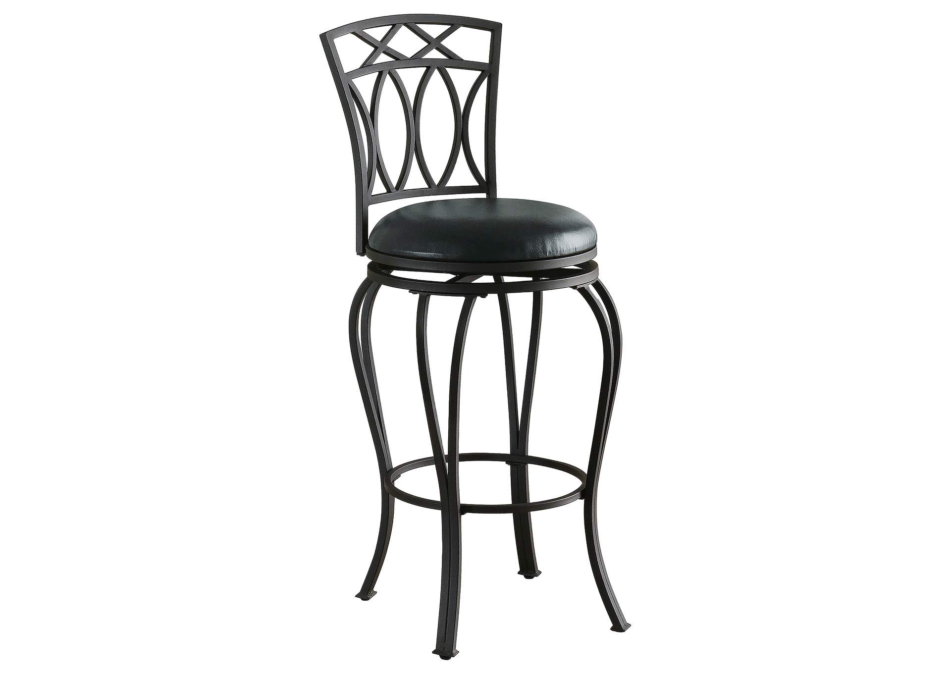 Adamsville Upholstered Swivel Bar Stool Black,Coaster Furniture