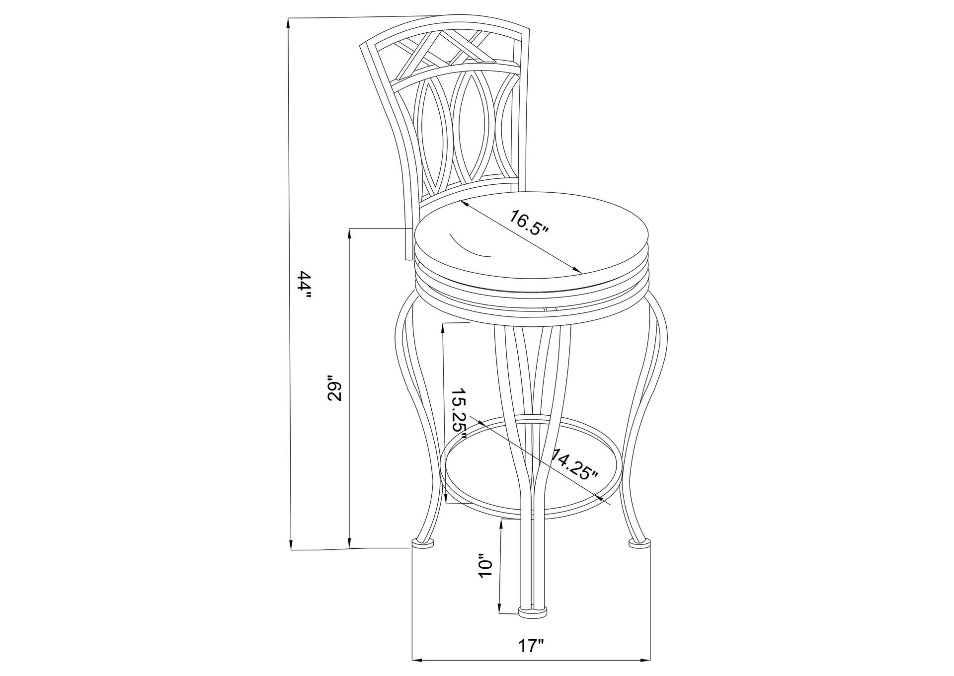 Adamsville Upholstered Swivel Bar Stool Black,Coaster Furniture