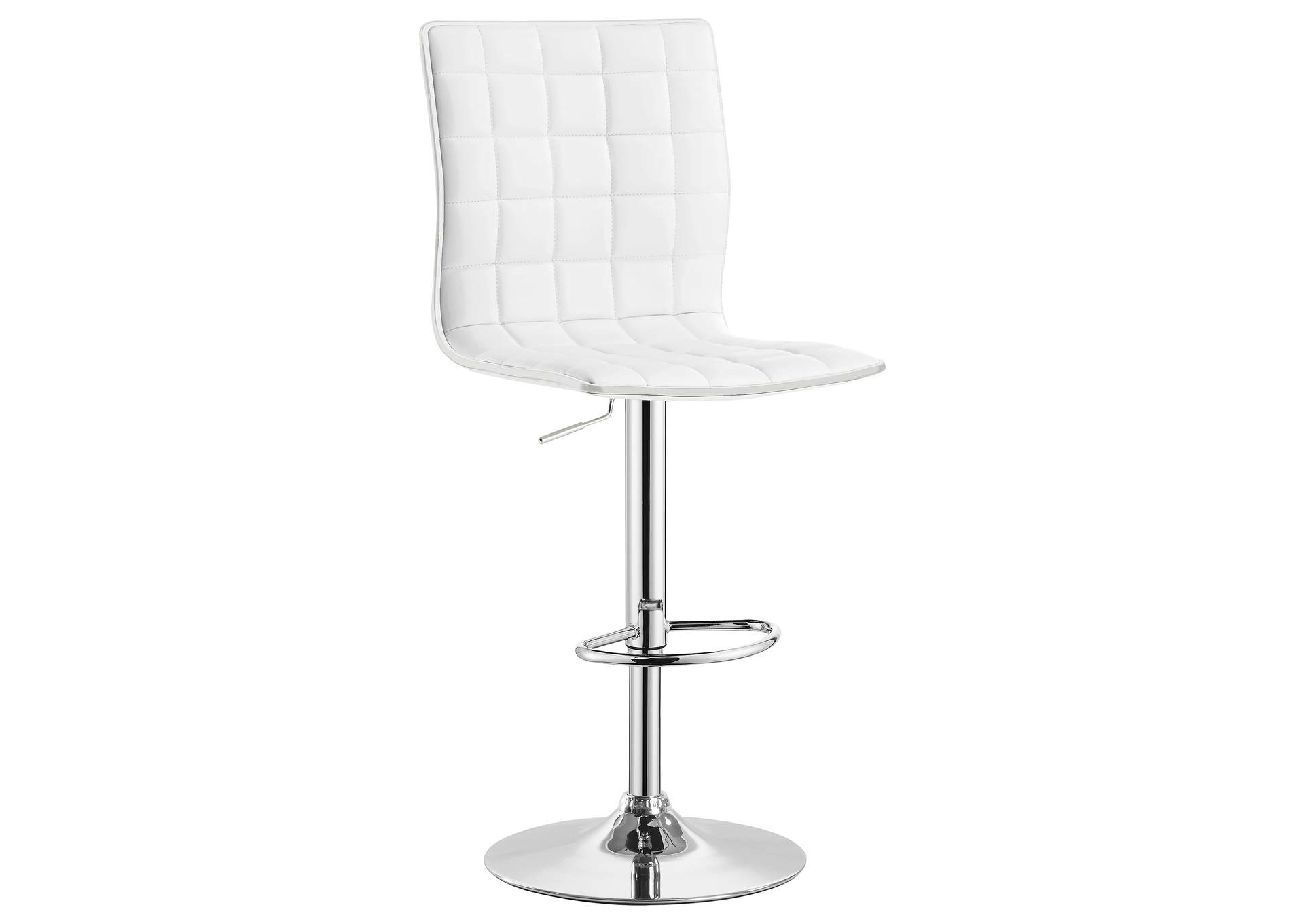 Ashbury Upholstered Adjustable Bar Stools White and Chrome (Set of 2),Coaster Furniture