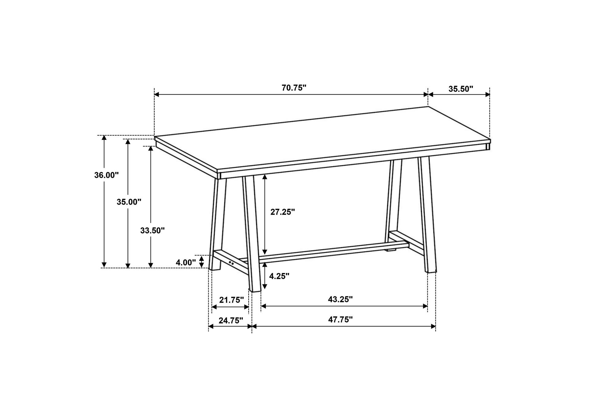 COUNTER HT DINING TABLE 5 PC,Coaster Furniture