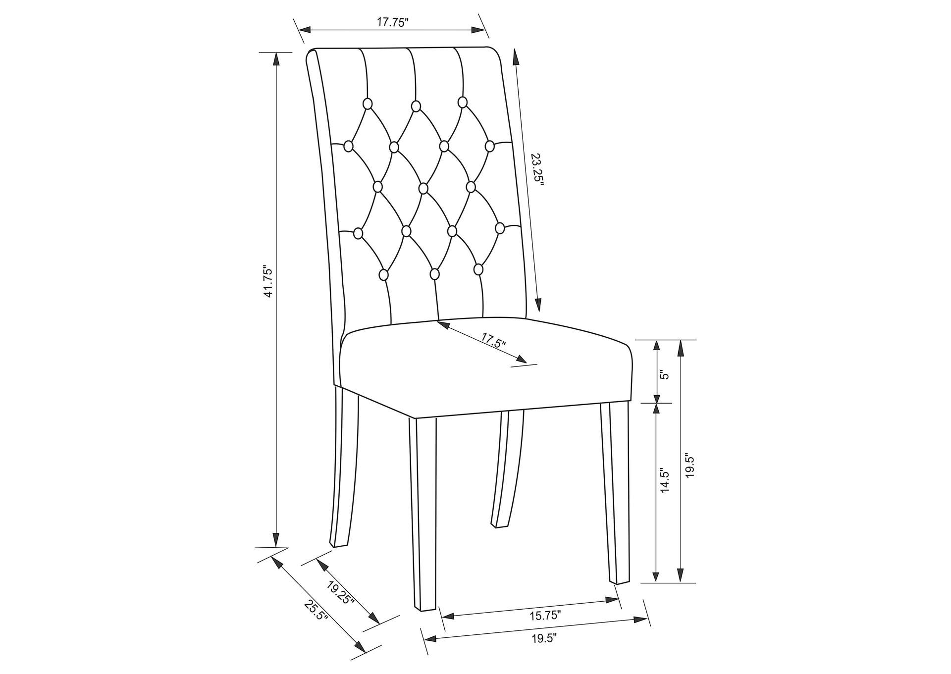 Douglas Tufted Back Dining Chairs Vineyard Oak (Set of 2),Coaster Furniture