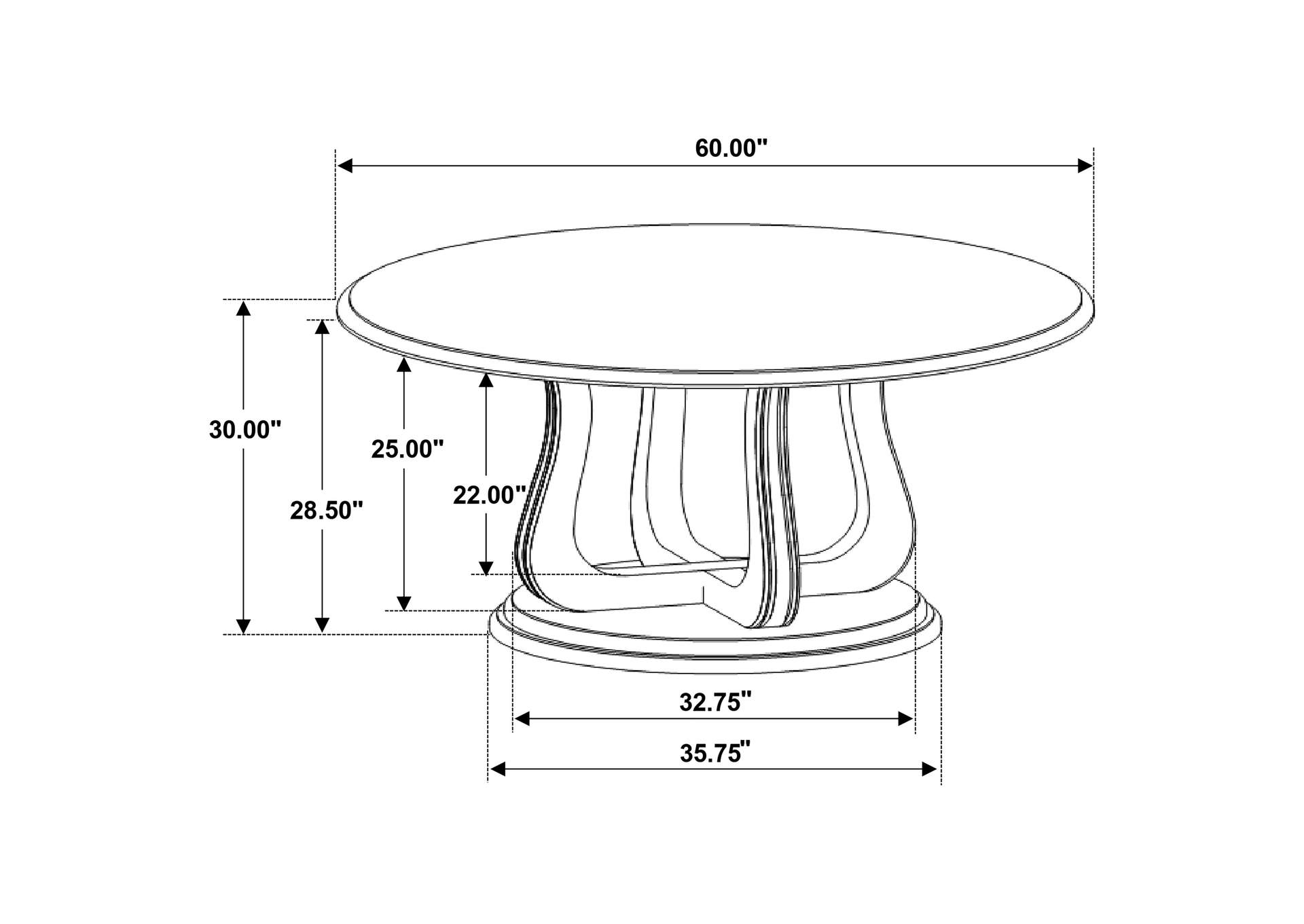 Trofello 5-piece Round Dining Set White Washed,Coaster Furniture