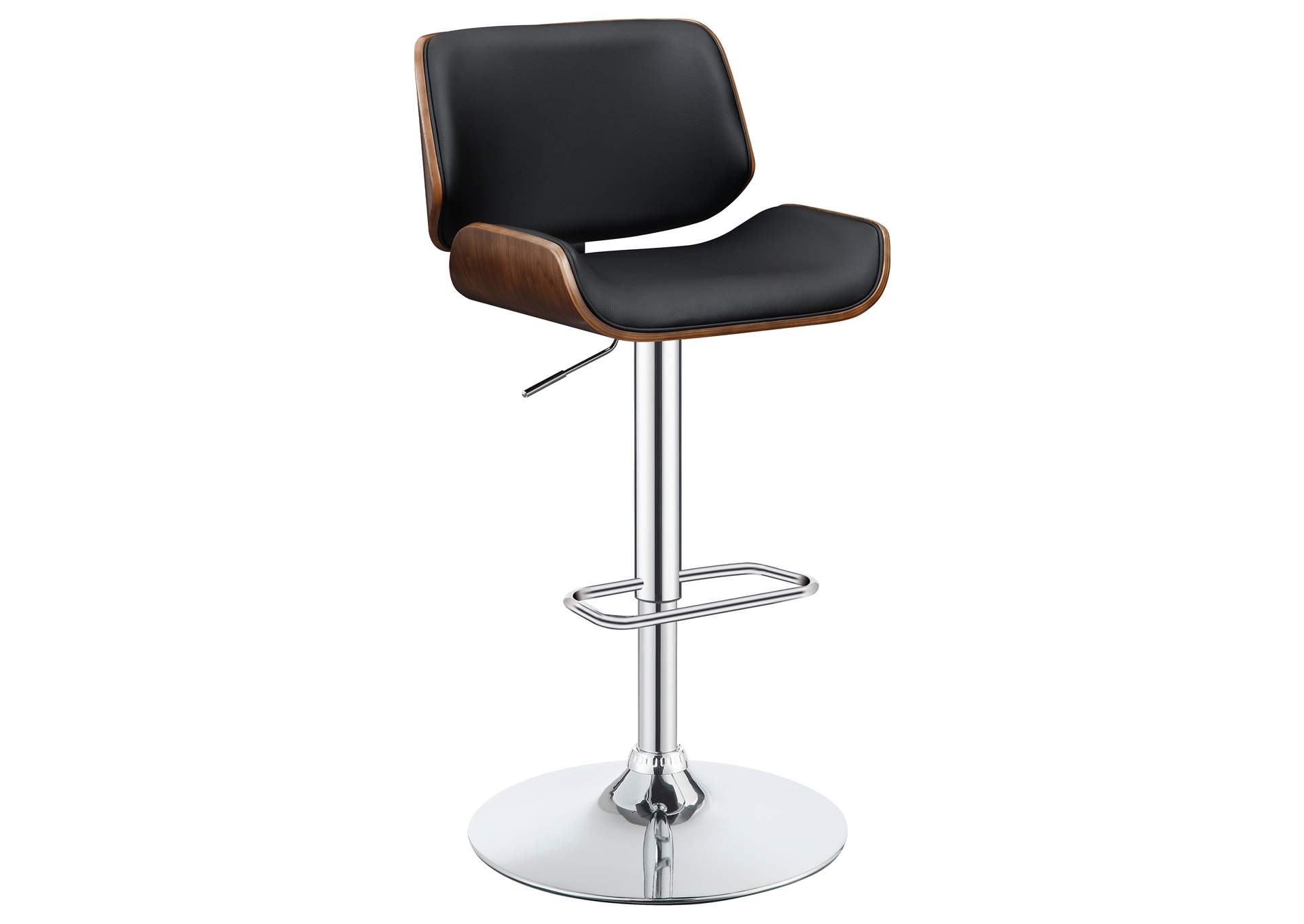 Folsom Upholstered Adjustable Bar Stool Black and Chrome,Coaster Furniture