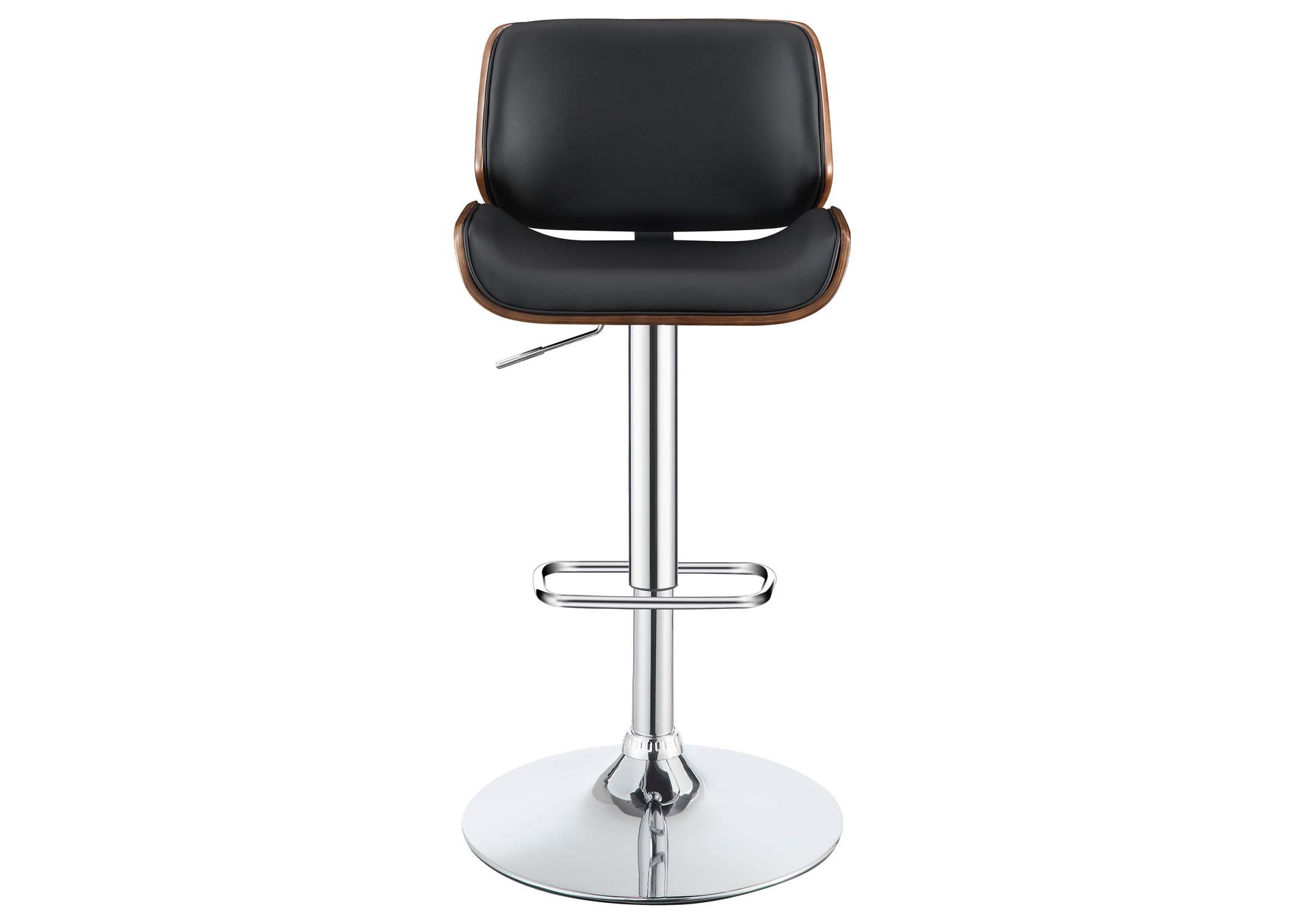 Folsom Upholstered Adjustable Bar Stool Black and Chrome,Coaster Furniture