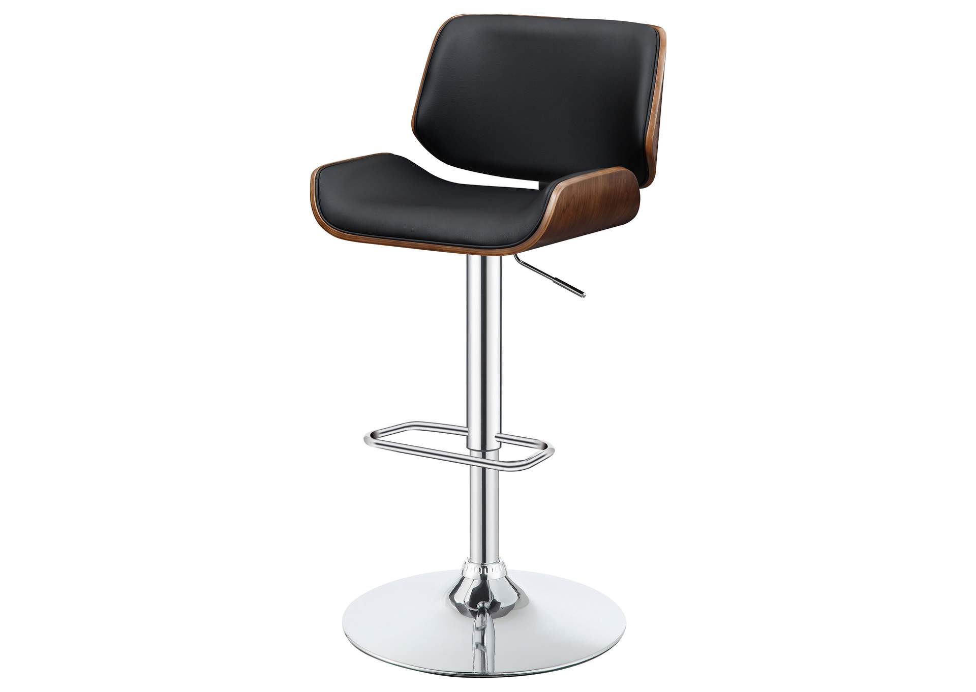 Folsom Upholstered Adjustable Bar Stool Black and Chrome,Coaster Furniture