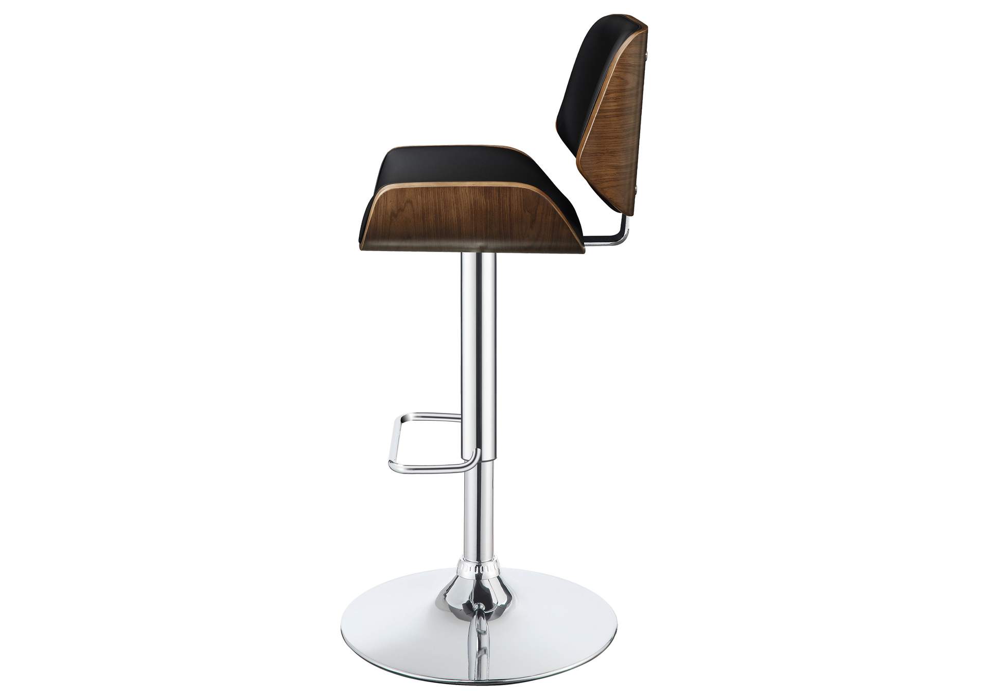 Folsom Upholstered Adjustable Bar Stool Black and Chrome,Coaster Furniture