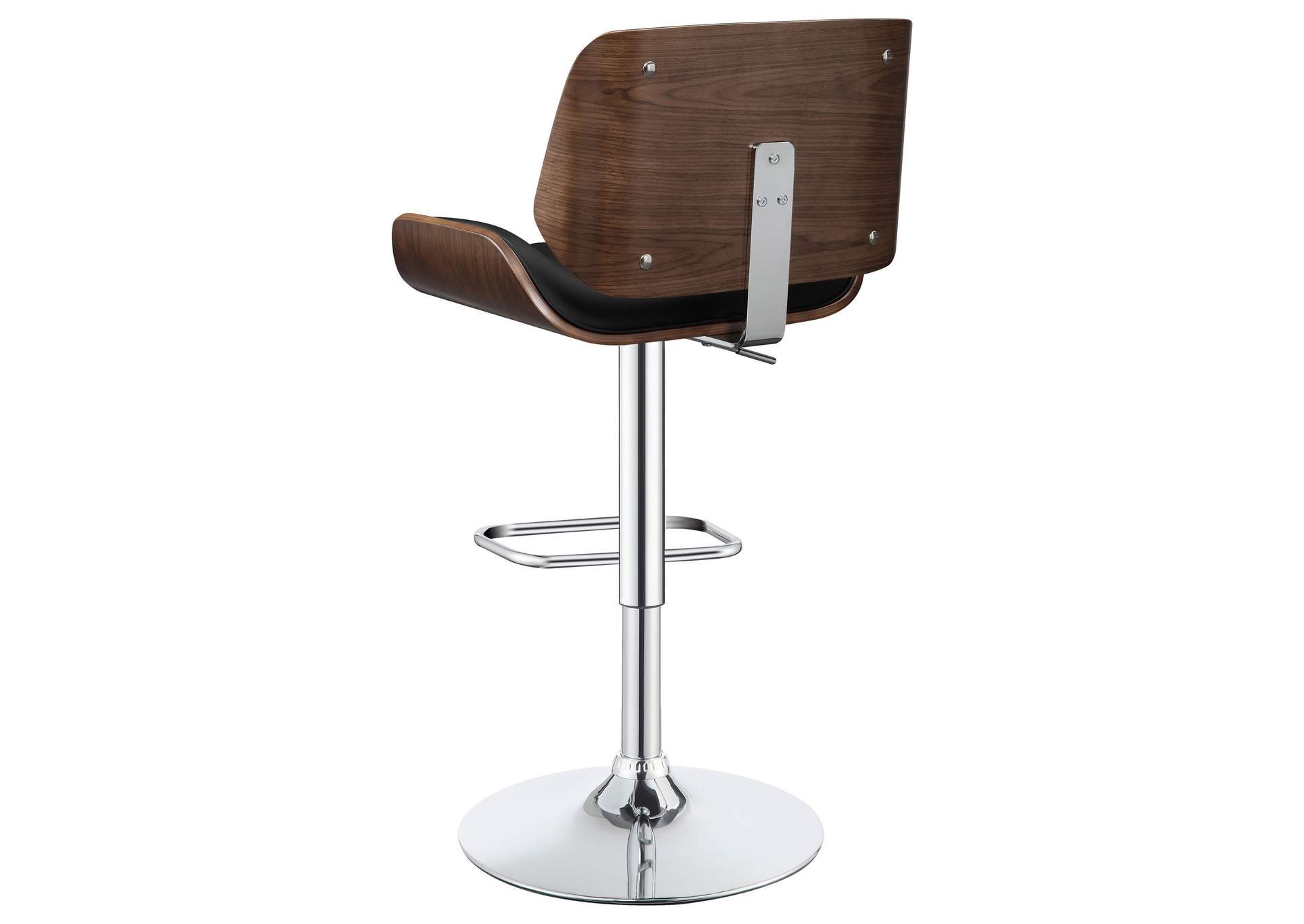 Folsom Upholstered Adjustable Bar Stool Black and Chrome,Coaster Furniture