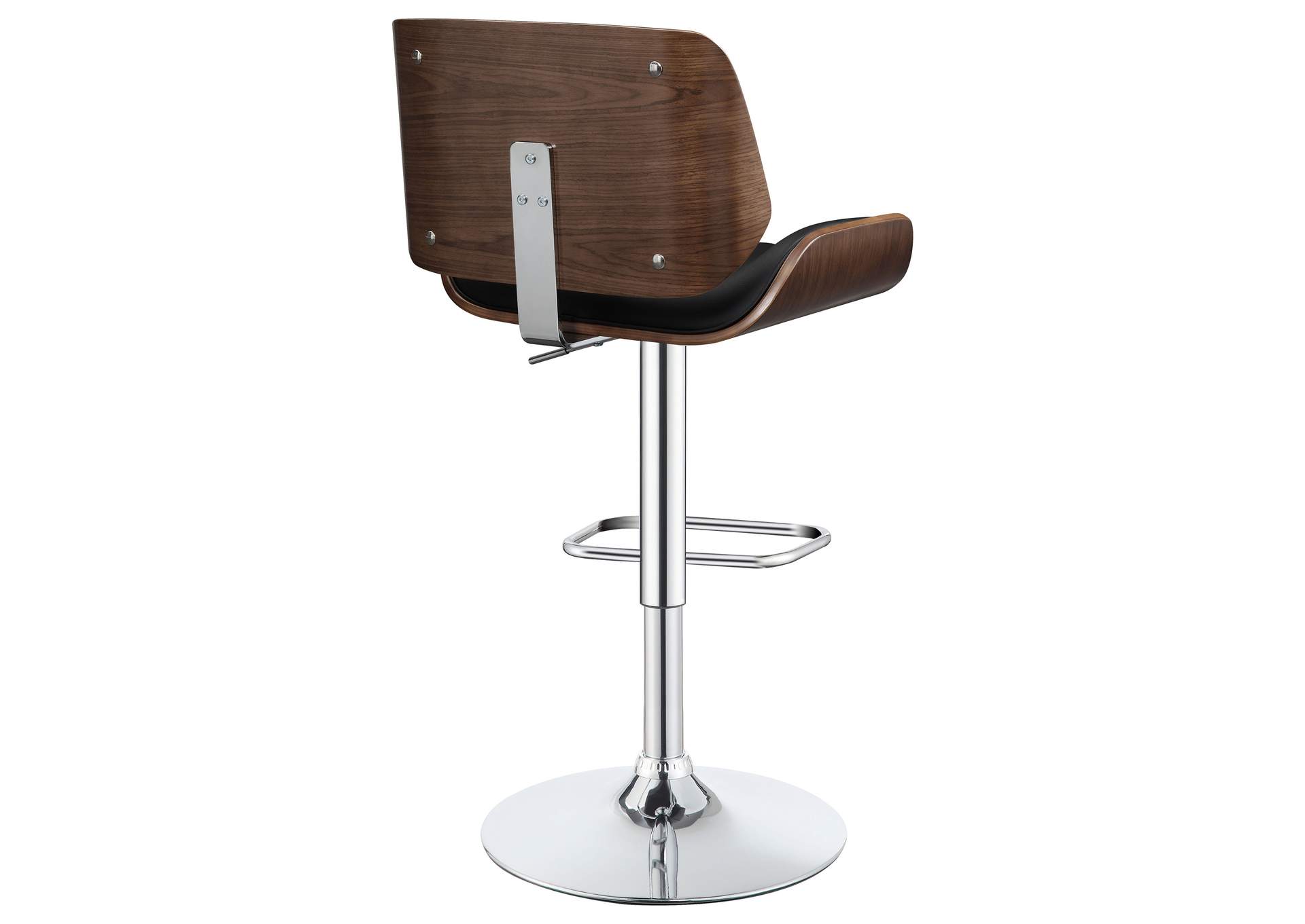 Folsom Upholstered Adjustable Bar Stool Black and Chrome,Coaster Furniture