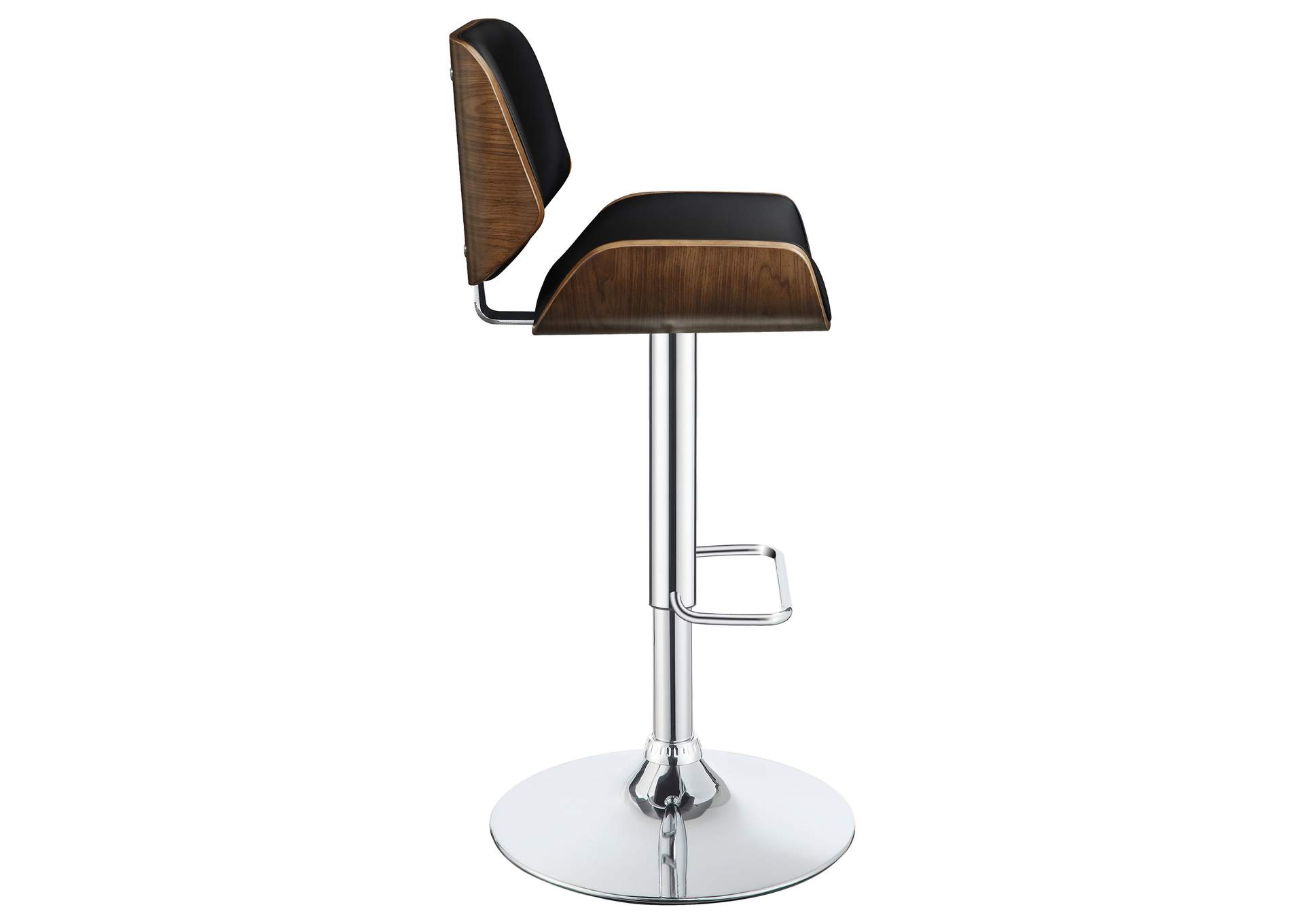 Folsom Upholstered Adjustable Bar Stool Black and Chrome,Coaster Furniture