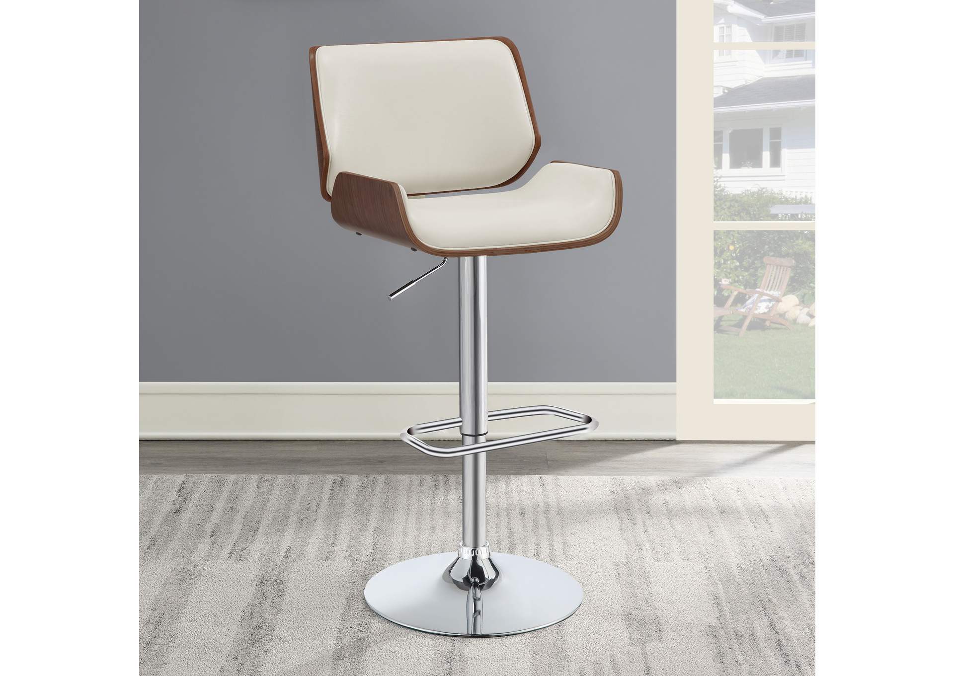 Folsom Upholstered Adjustable Bar Stool Ecru and Chrome,Coaster Furniture