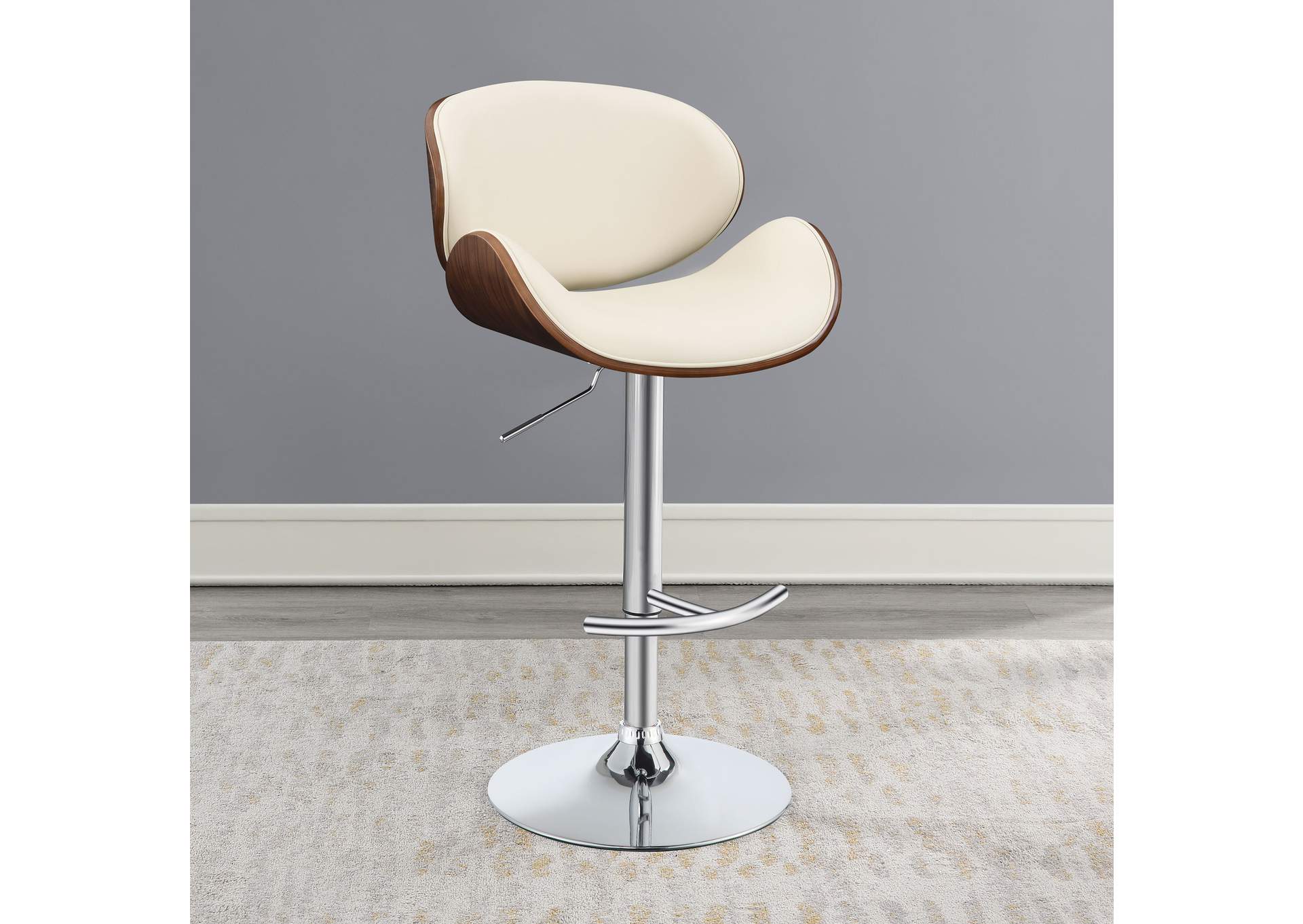 Harris Adjustable Bar Stool Ecru and Chrome,Coaster Furniture