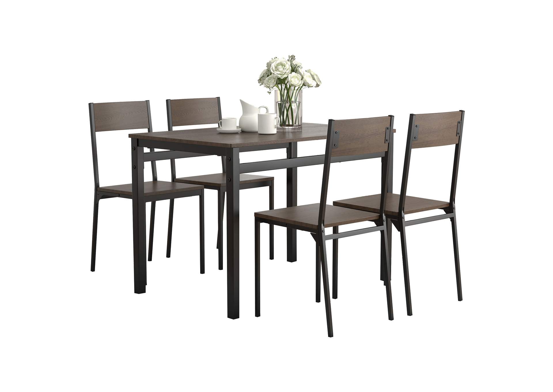 Lana 5-piece Dining Set Ark Brown and Matte Black,Coaster Furniture