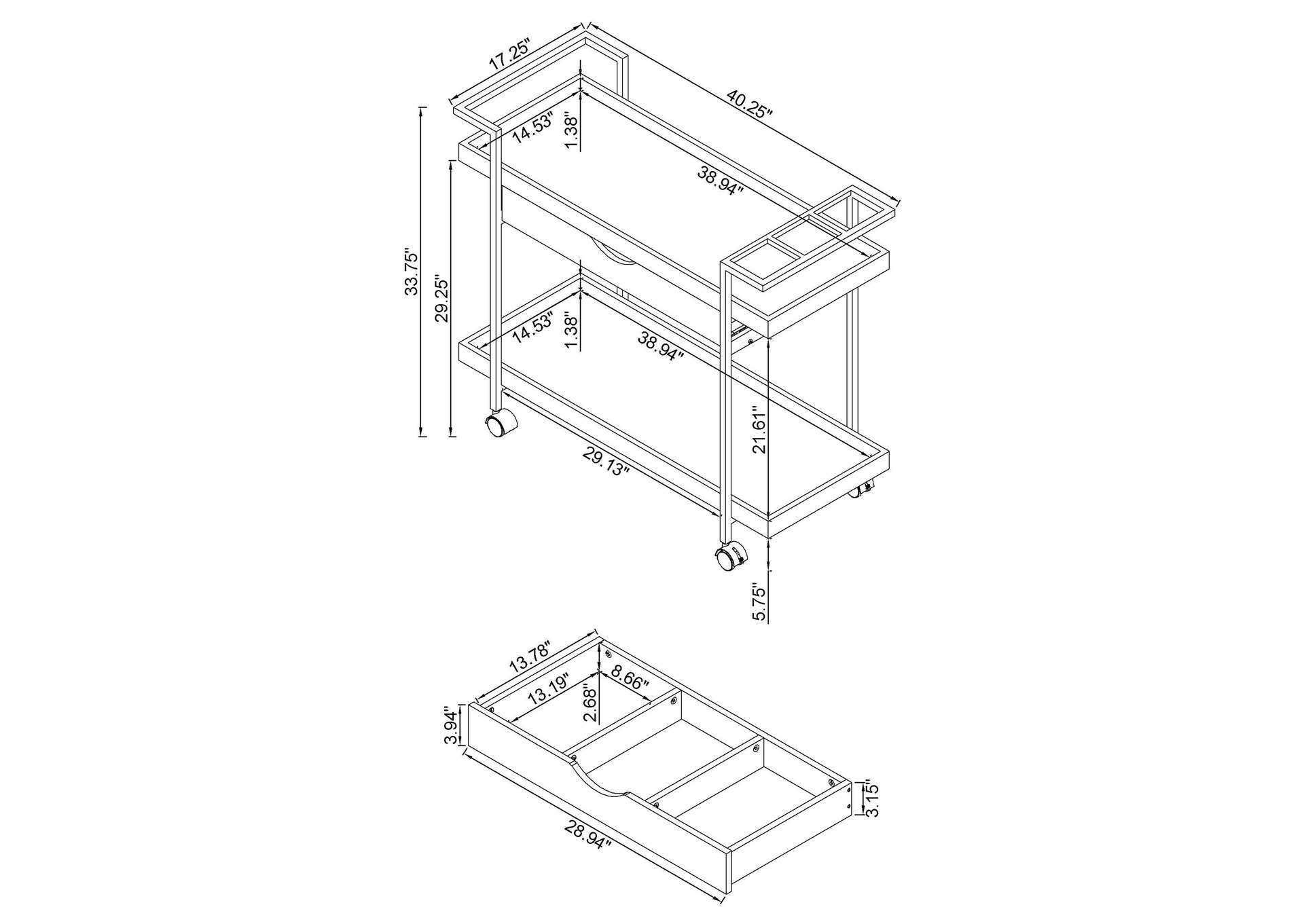 BAR CART,Coaster Furniture