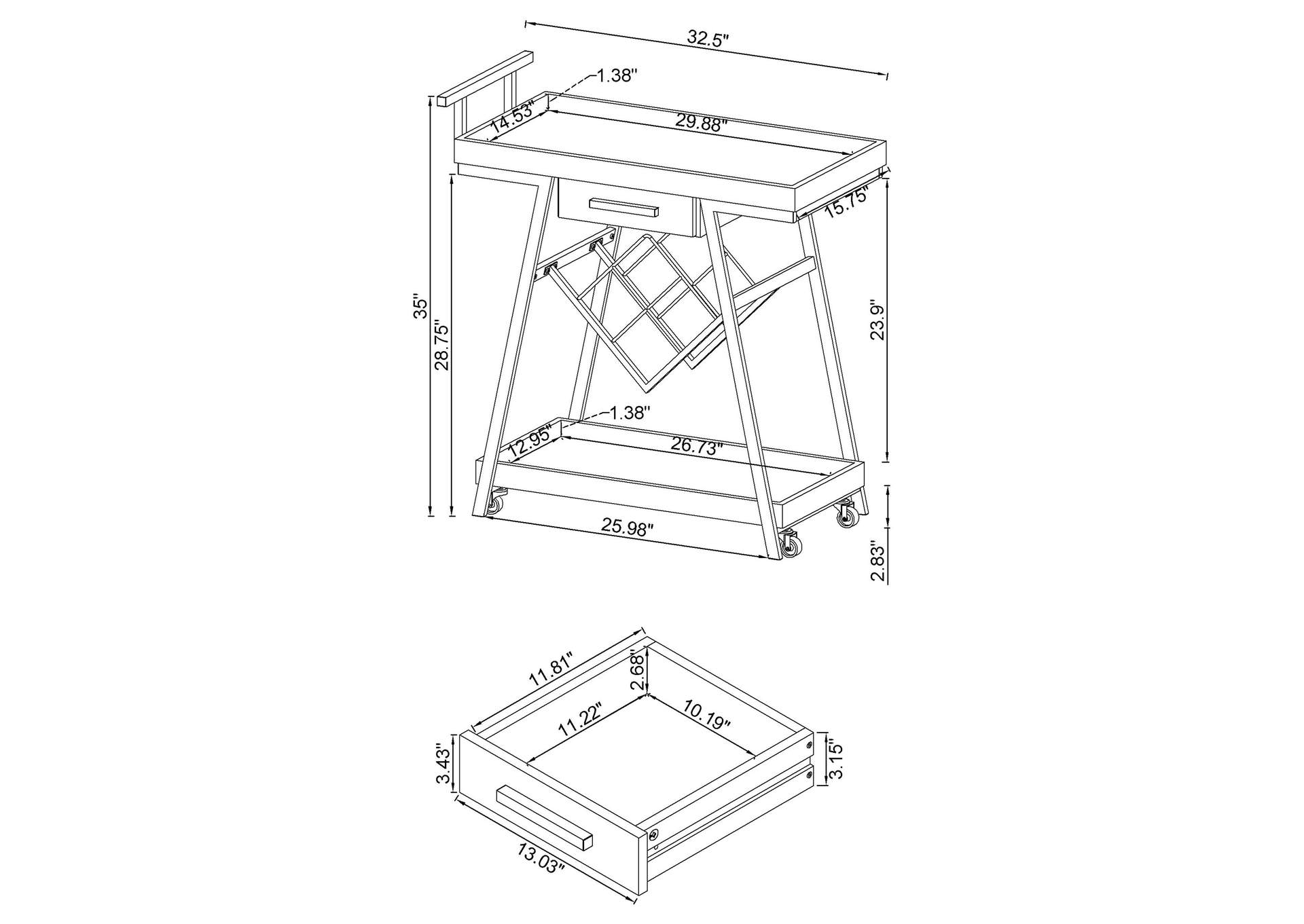 BAR CART,Coaster Furniture