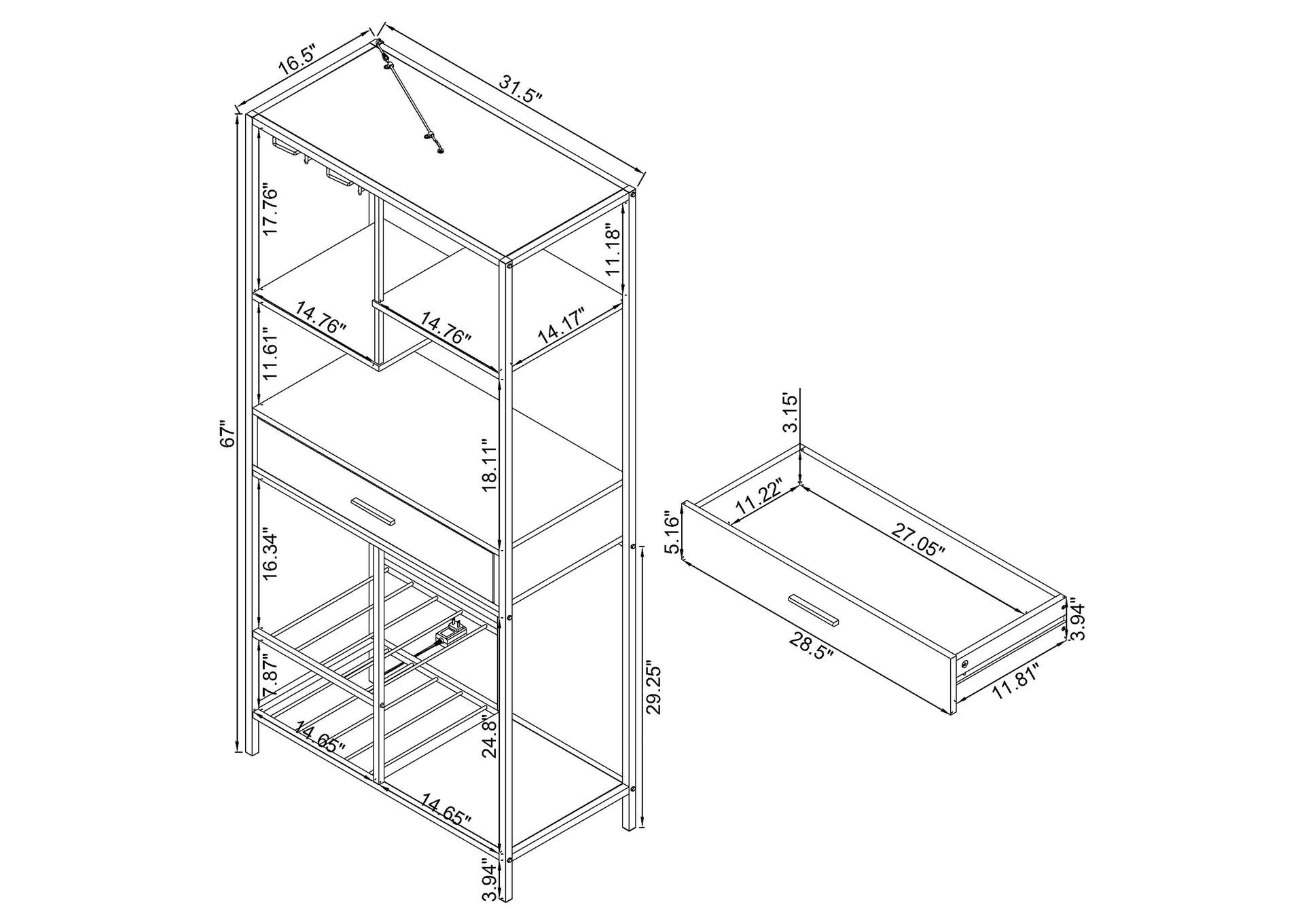 BAR CABINET,Coaster Furniture