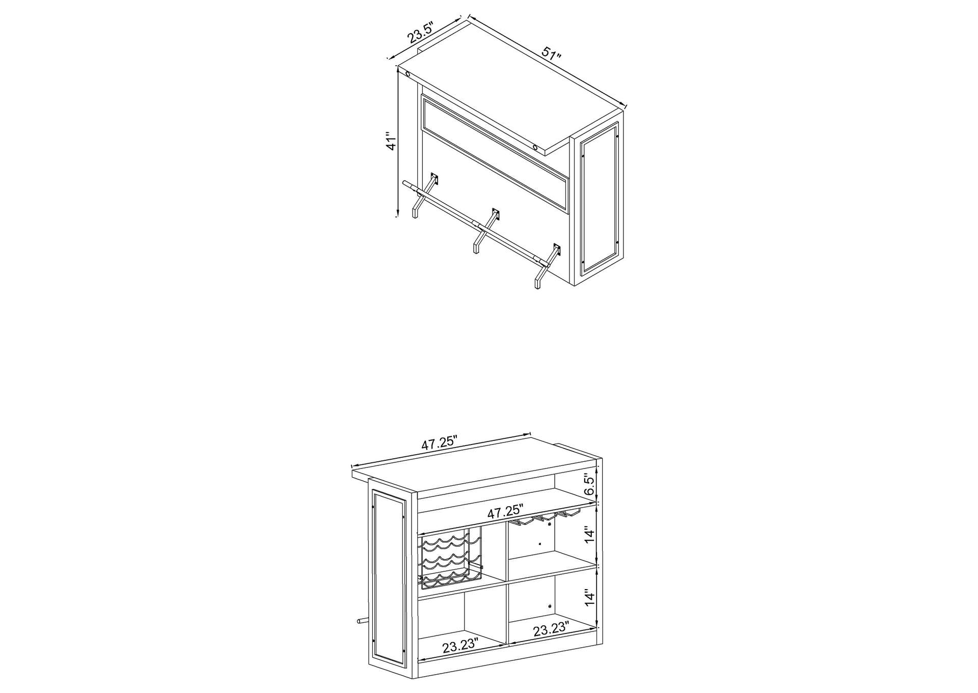 Joe 5-shelf Bar Unit Aged Oak,Coaster Furniture