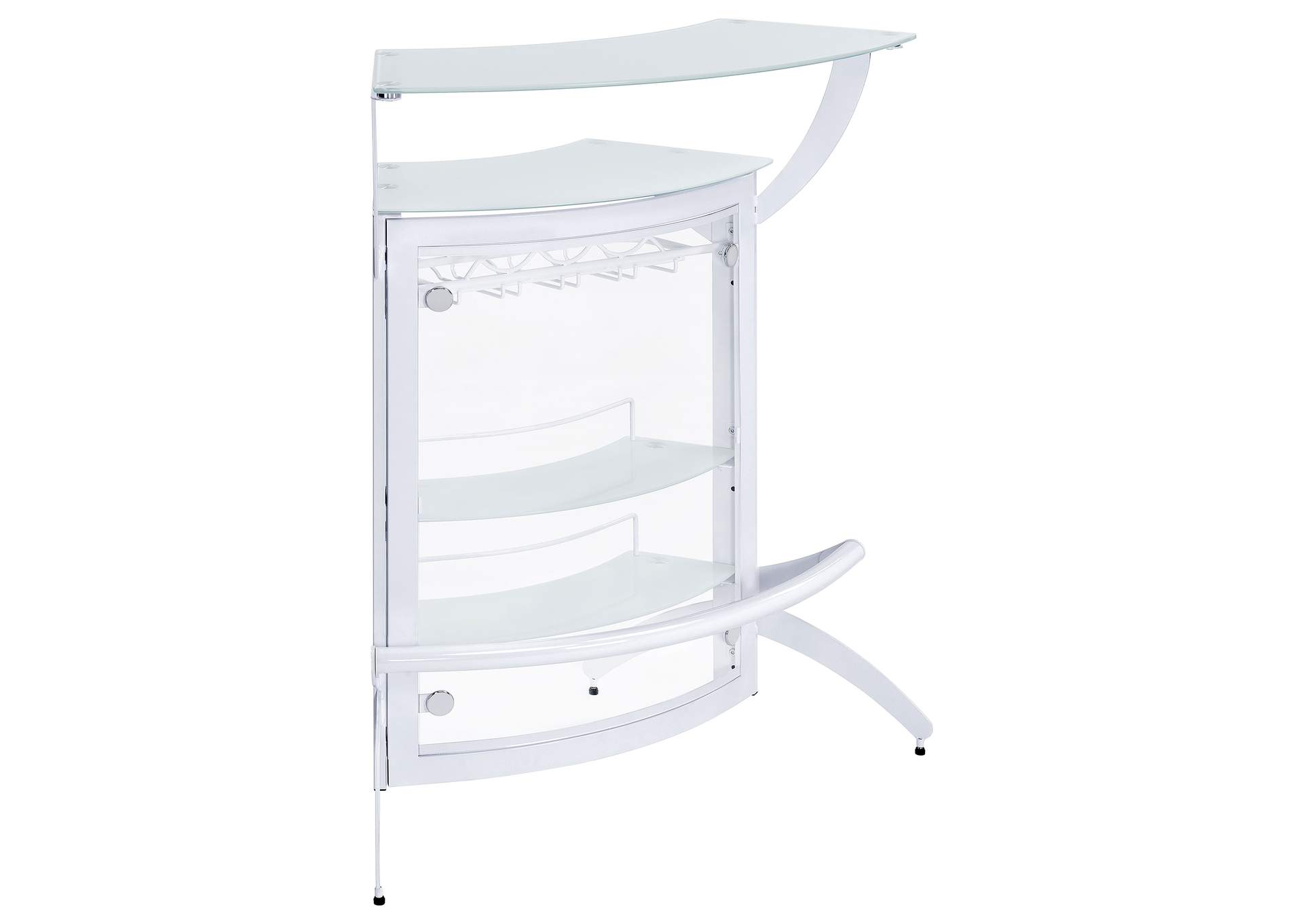 Dallas 2-shelf Home Bar White and Frosted Glass,Coaster Furniture