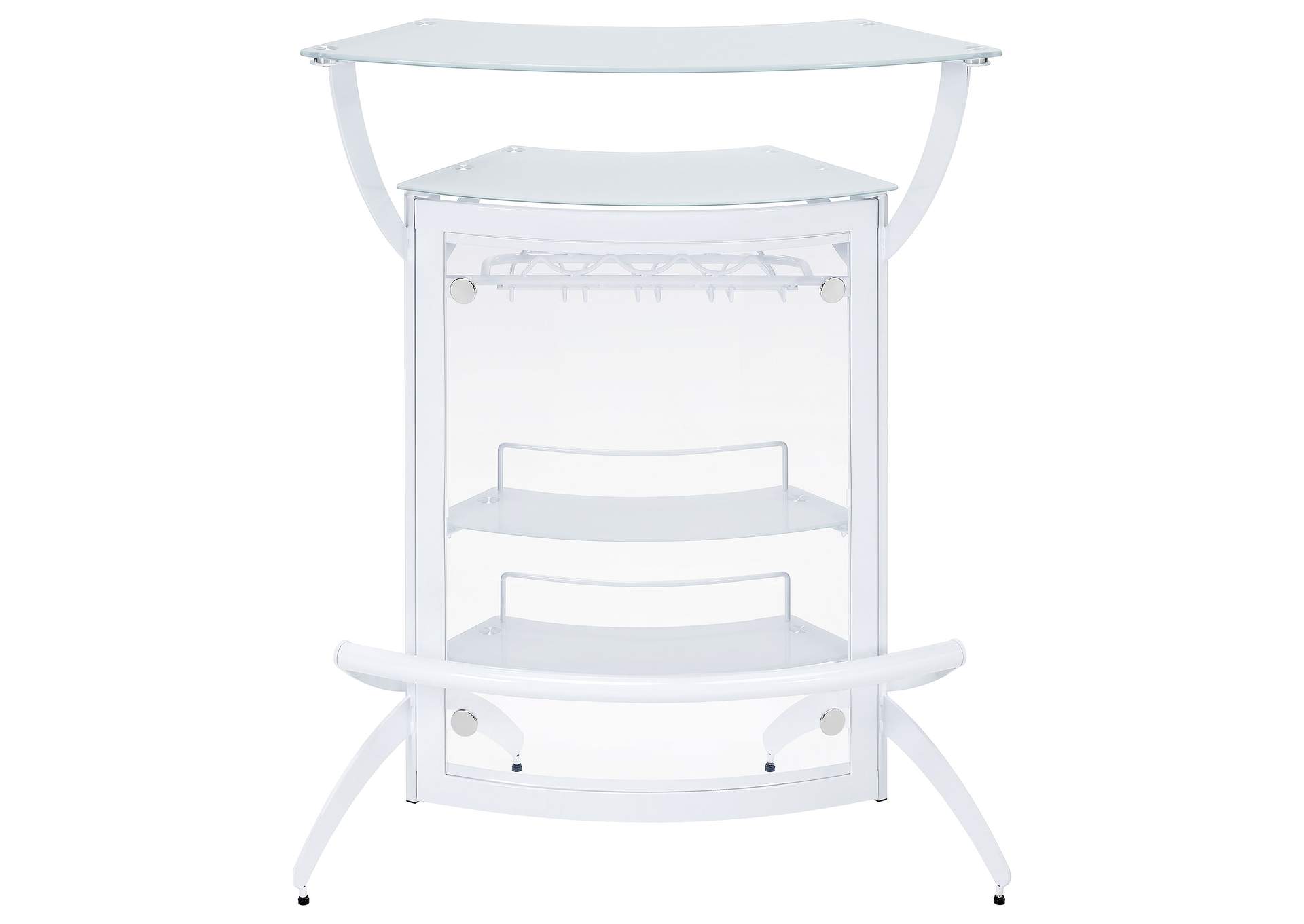 Dallas 2-shelf Home Bar White and Frosted Glass,Coaster Furniture