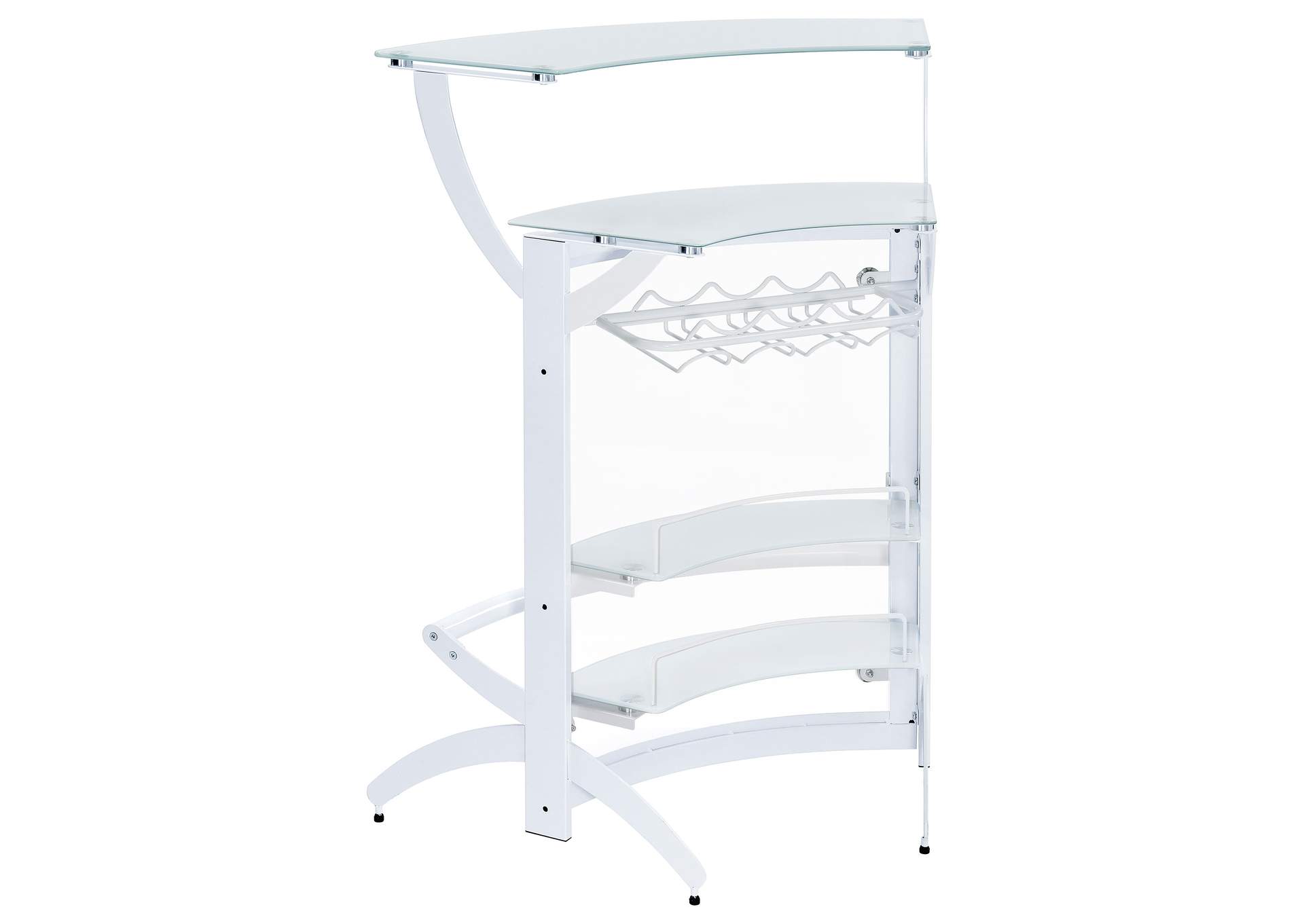 Dallas 2-shelf Home Bar White and Frosted Glass,Coaster Furniture