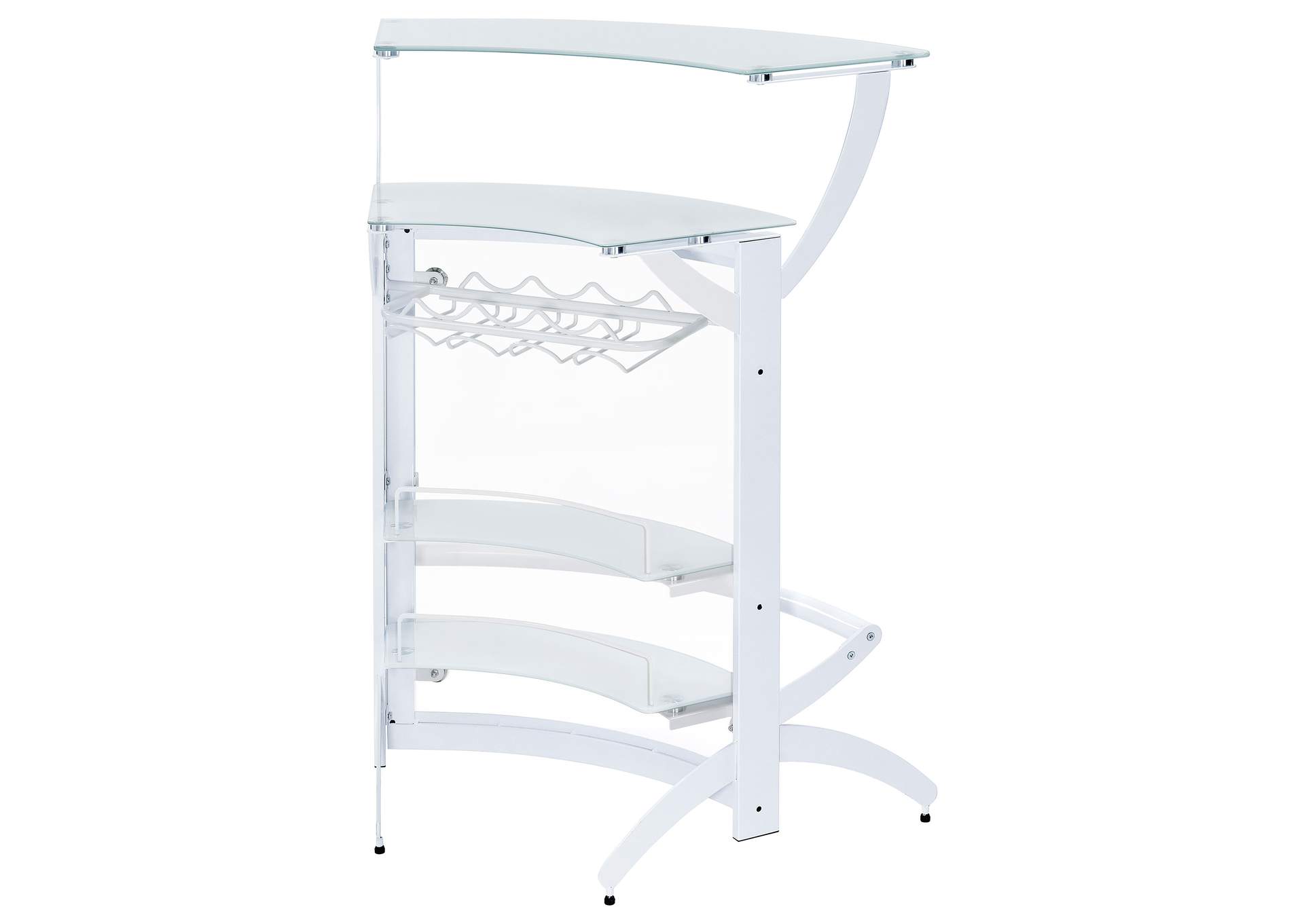 Dallas 2-shelf Home Bar White and Frosted Glass,Coaster Furniture