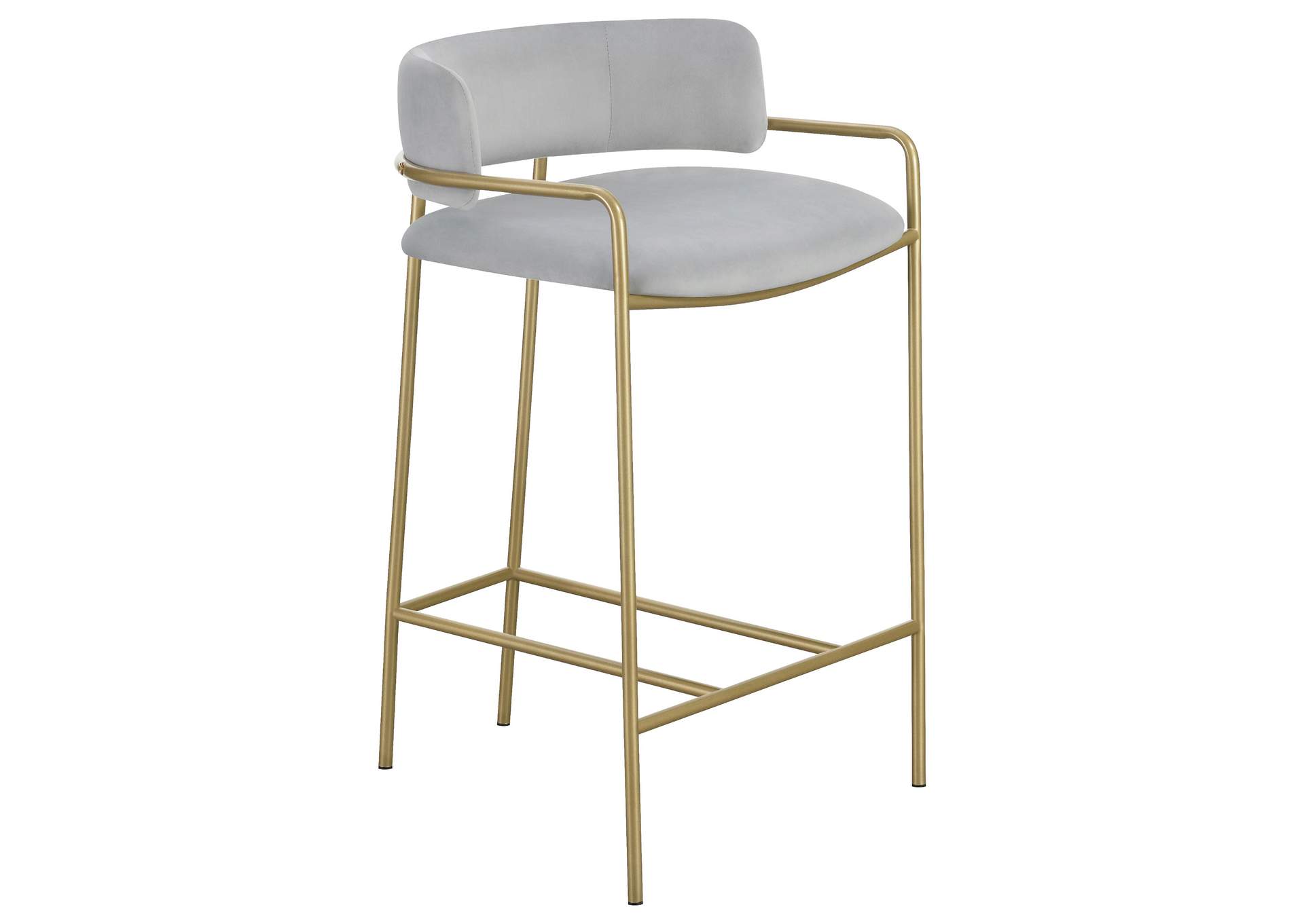 Comstock Upholstered Low Back Stool Grey and Gold,Coaster Furniture