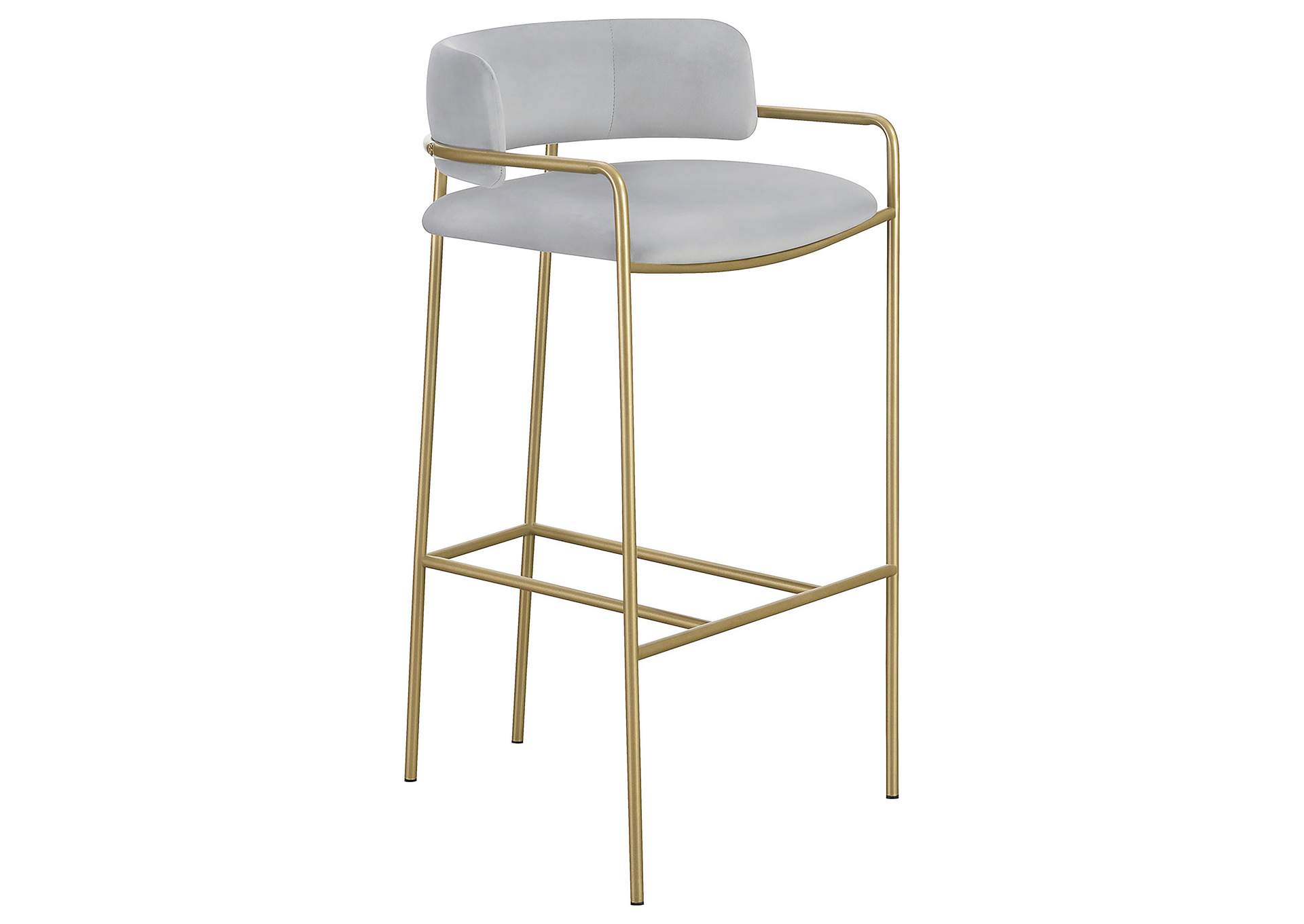 Comstock Upholstered Low Back Stool Grey and Gold,Coaster Furniture