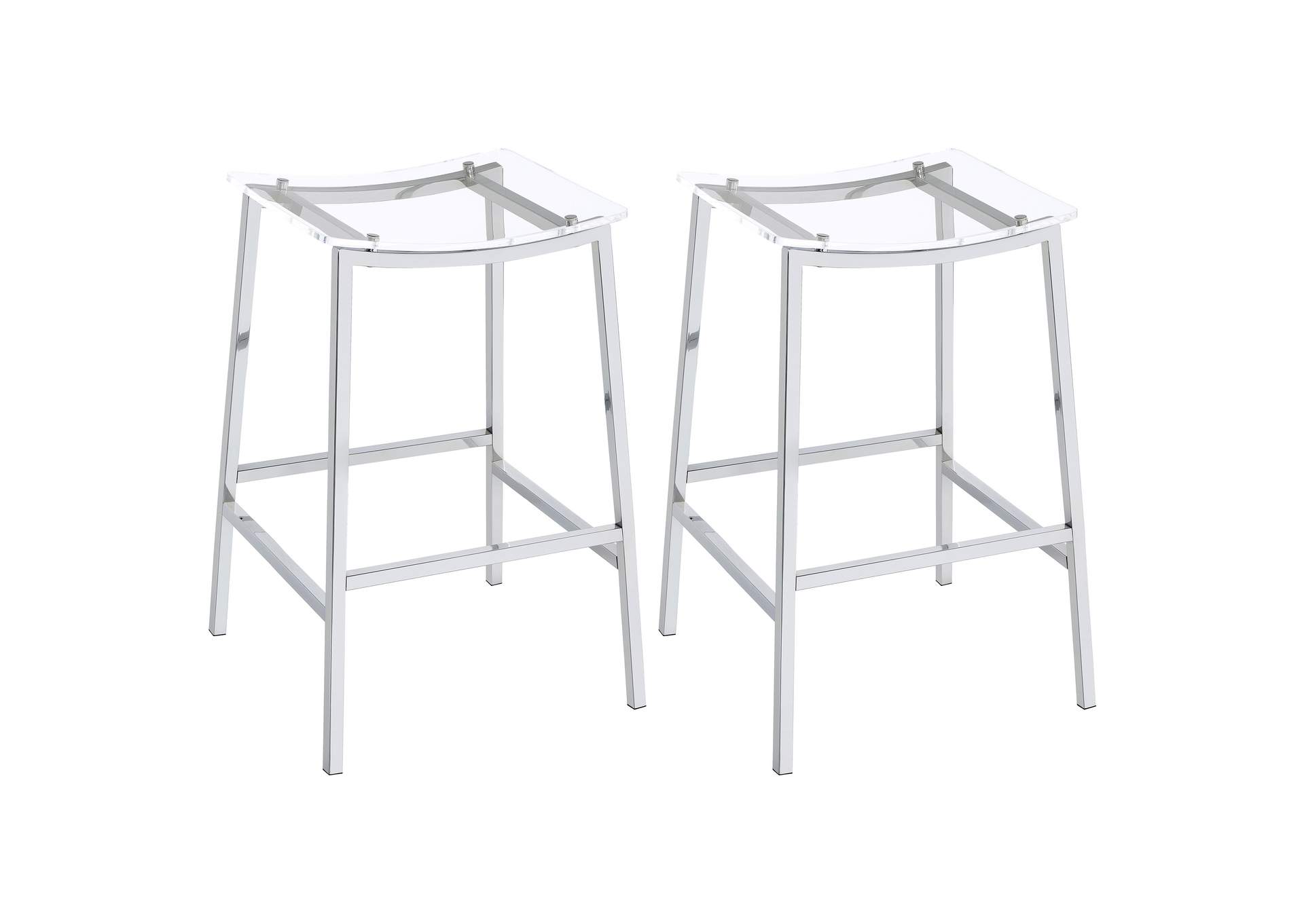 Jovani Acrylic Backless Bar Stools Clear and Chrome (Set of 2),Coaster Furniture