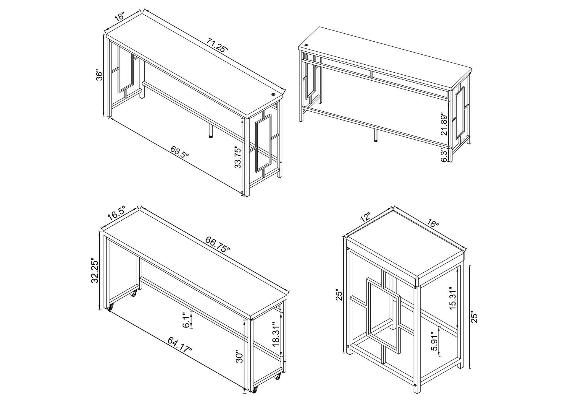 5 PC COUNTER HT DINING SET,Coaster Furniture