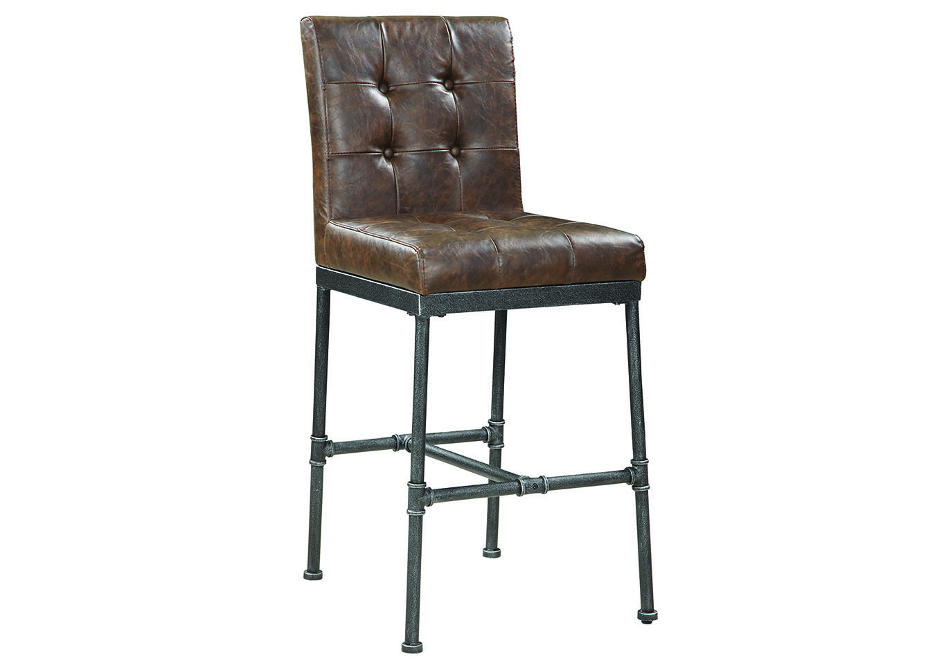 Dark Brown/Antique Black Upholstered Bar Stool (Set of 2),Coaster Furniture