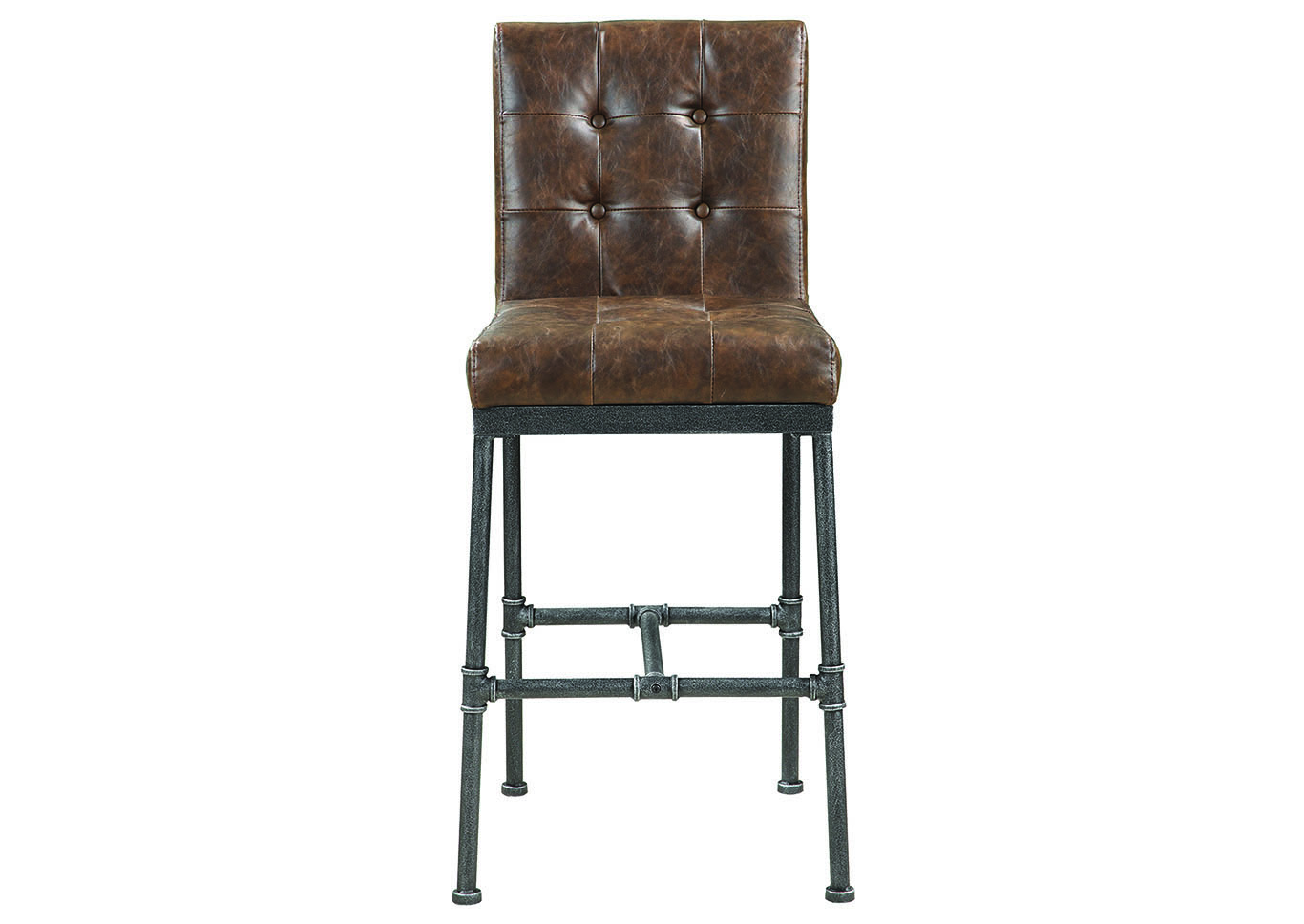 Dark Brown/Antique Black Upholstered Bar Stool (Set of 2),Coaster Furniture