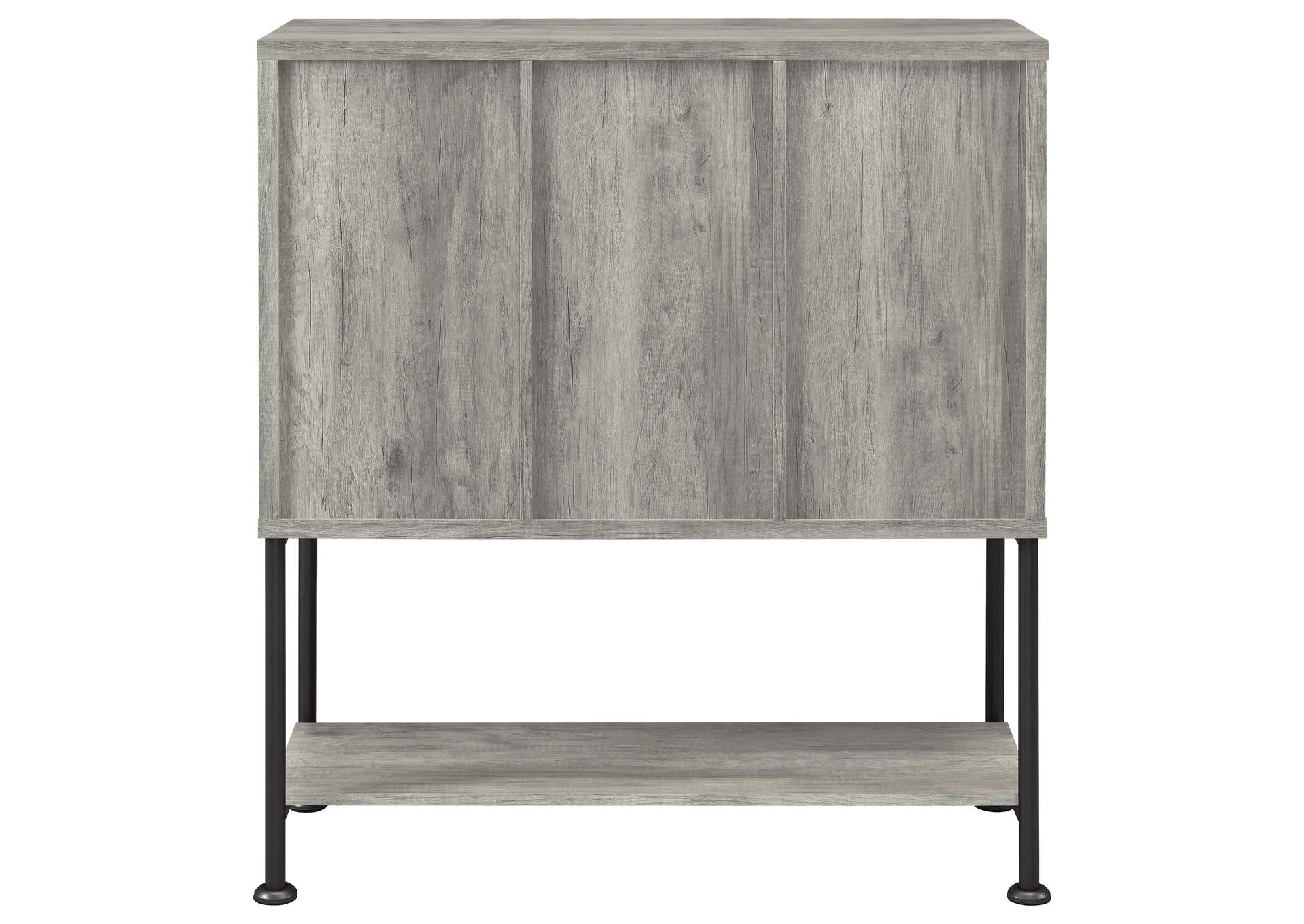 Claremont Sliding Door Bar Cabinet with Lower Shelf Grey Driftwood,Coaster Furniture