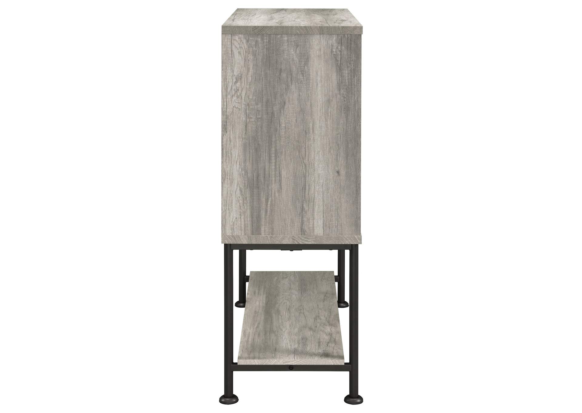 Claremont Sliding Door Bar Cabinet with Lower Shelf Grey Driftwood,Coaster Furniture