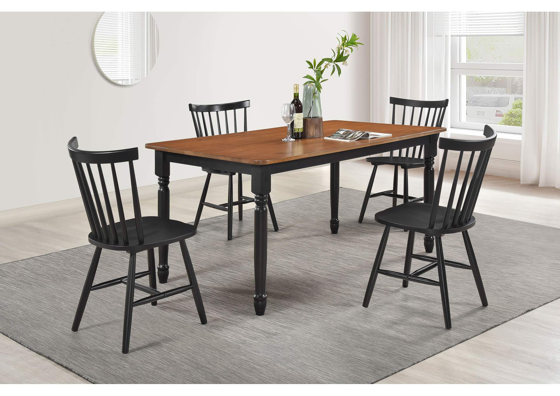 Hollyoak 5-piece Rectangular Dining Set Walnut and Black,Coaster Furniture