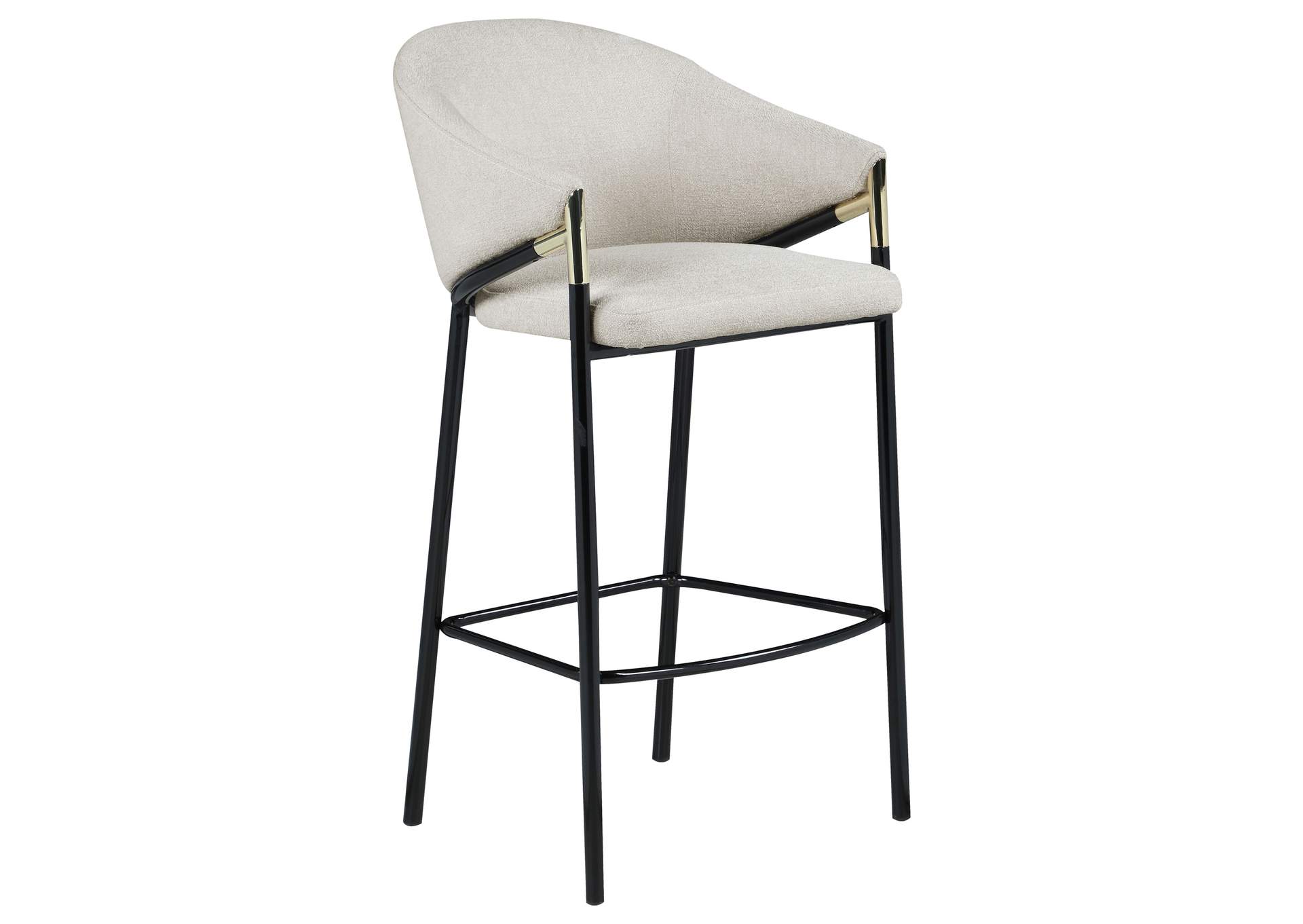 Chadwick Sloped Arm Bar Stools Beige and Glossy Black (Set of 2),Coaster Furniture