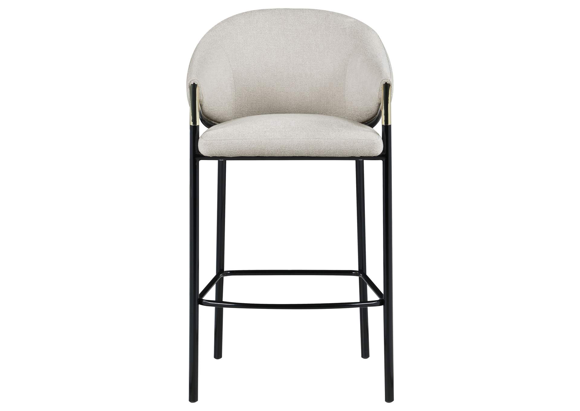 Chadwick Sloped Arm Bar Stools Beige and Glossy Black (Set of 2),Coaster Furniture