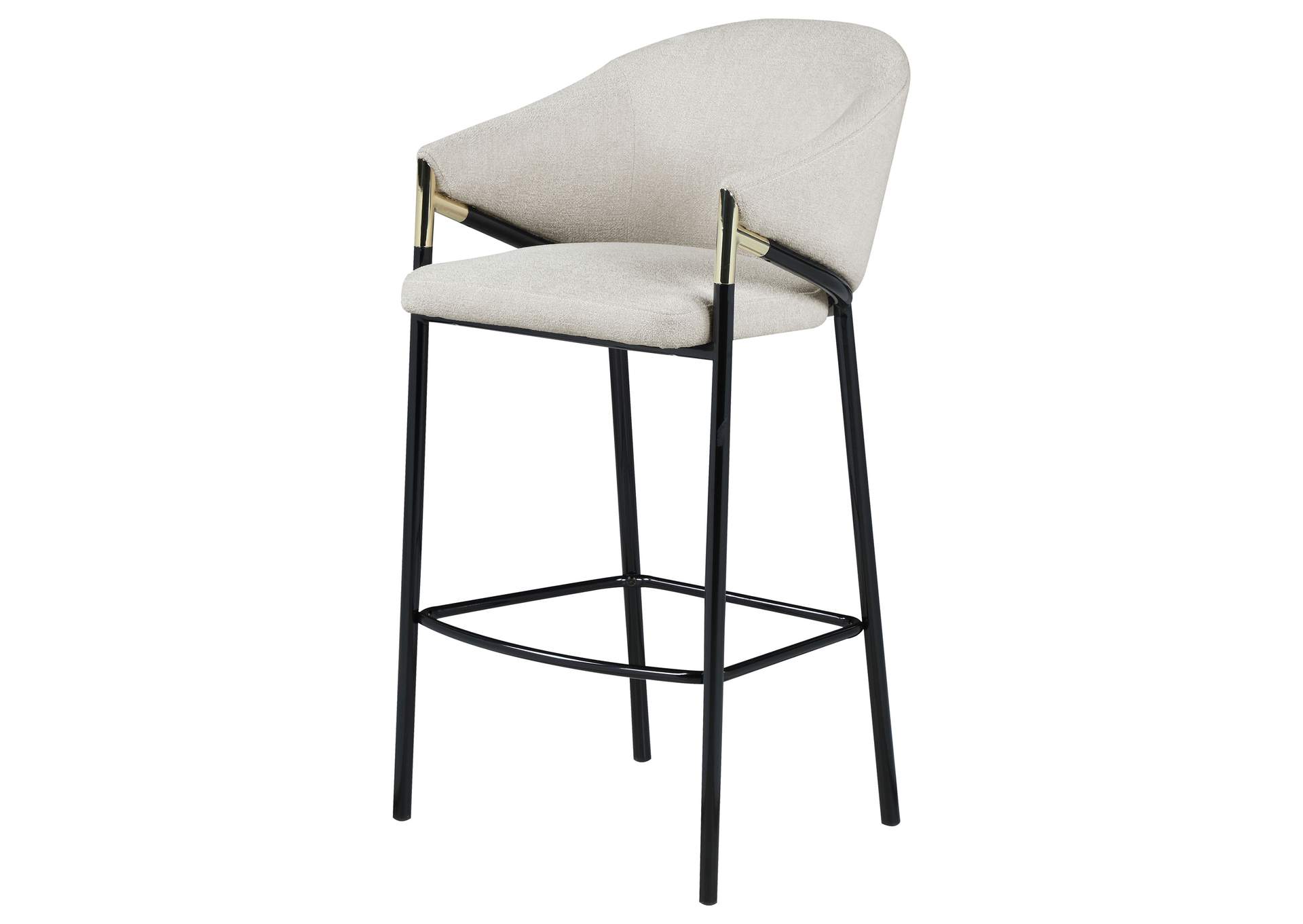 Chadwick Sloped Arm Bar Stools Beige and Glossy Black (Set of 2),Coaster Furniture