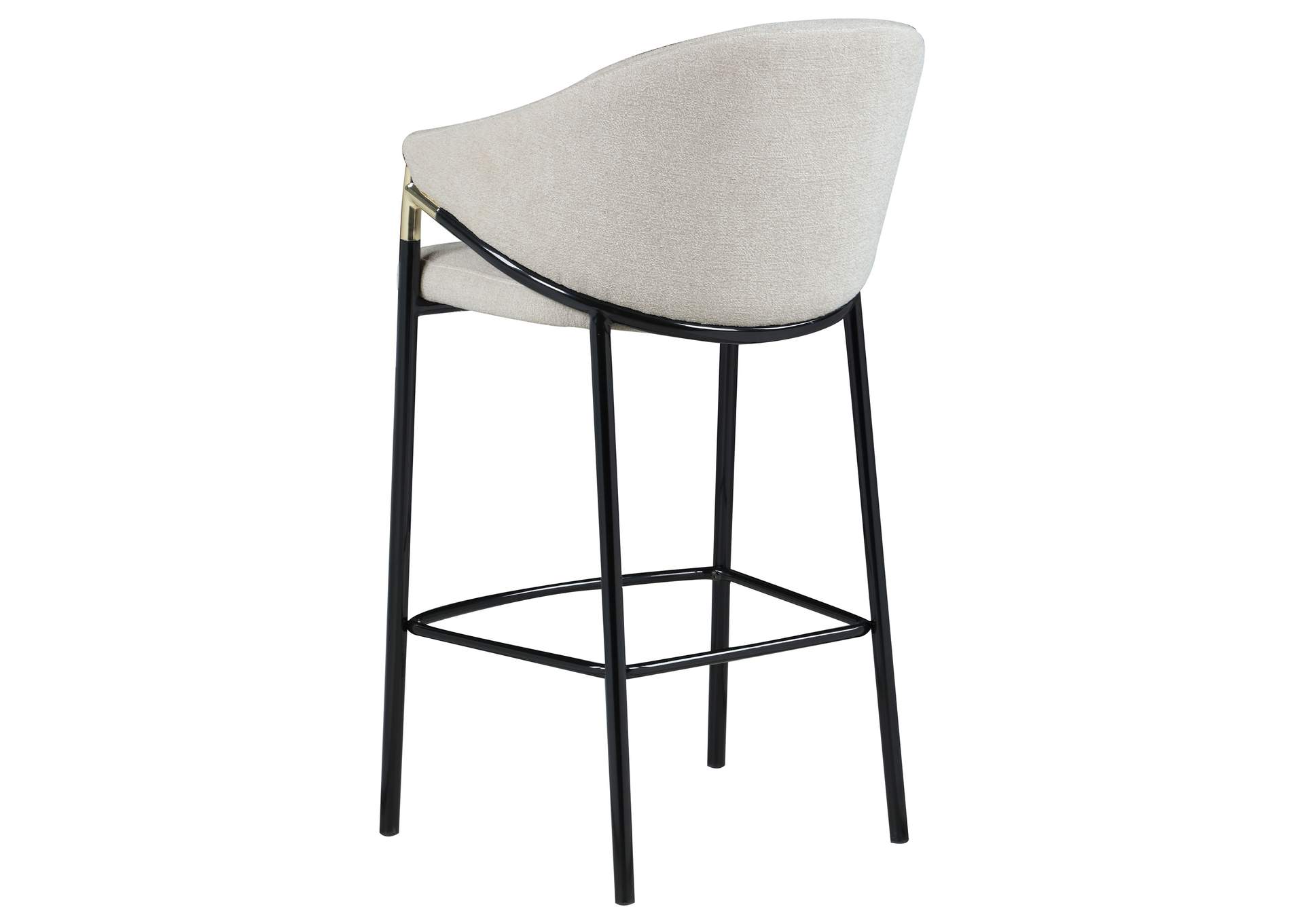 Chadwick Sloped Arm Bar Stools Beige and Glossy Black (Set of 2),Coaster Furniture