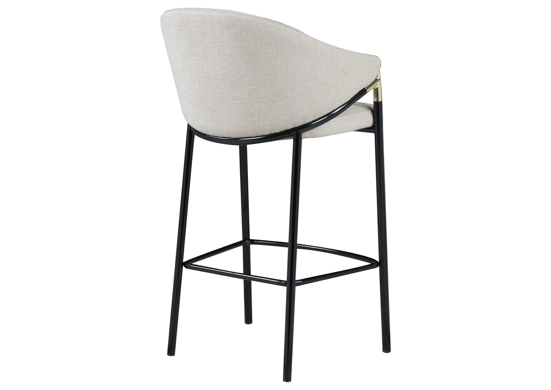 Chadwick Sloped Arm Bar Stools Beige and Glossy Black (Set of 2),Coaster Furniture