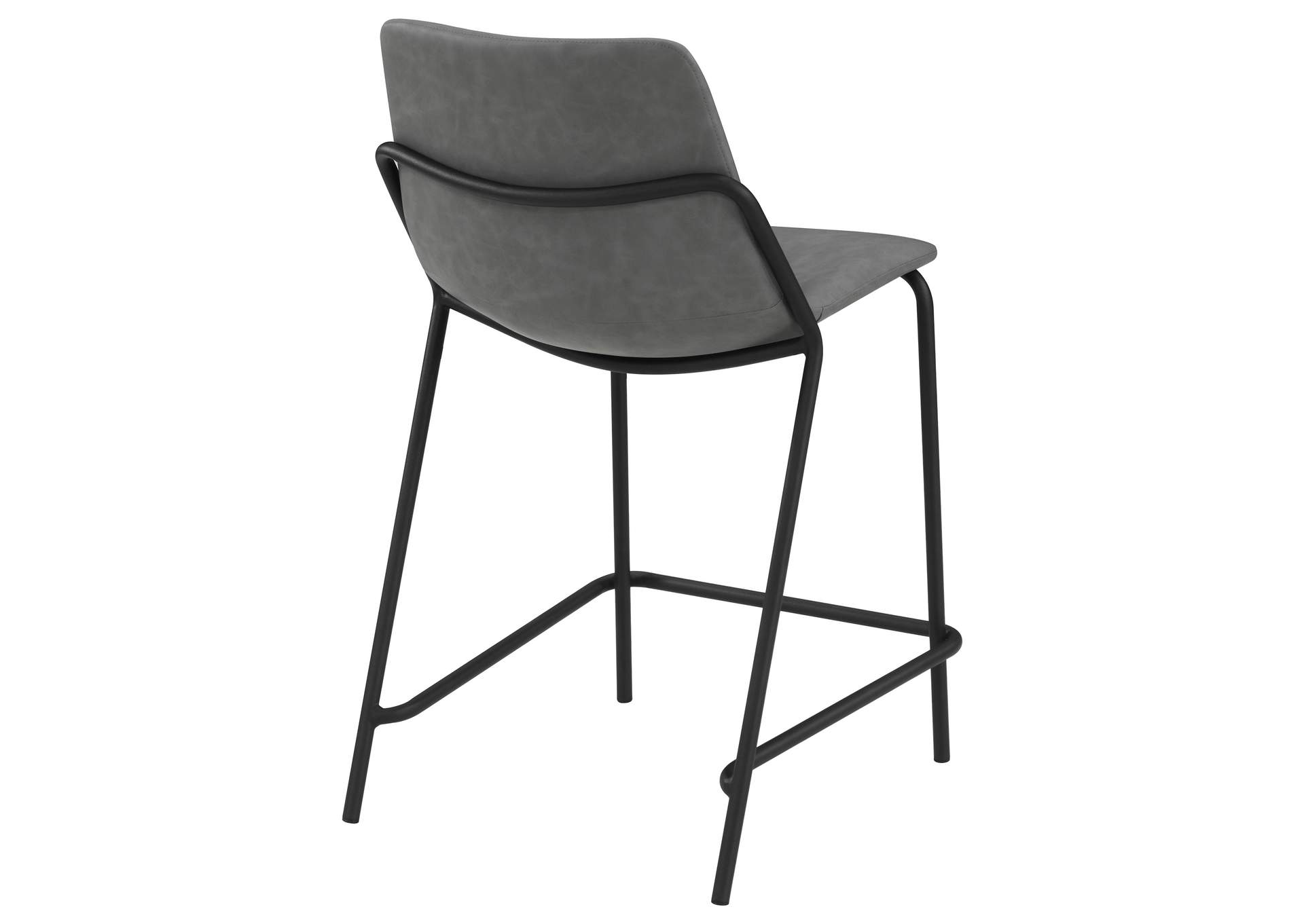 Earnest Solid Back Upholstered Counter Height Stools Grey and Black (Set of 2),Coaster Furniture